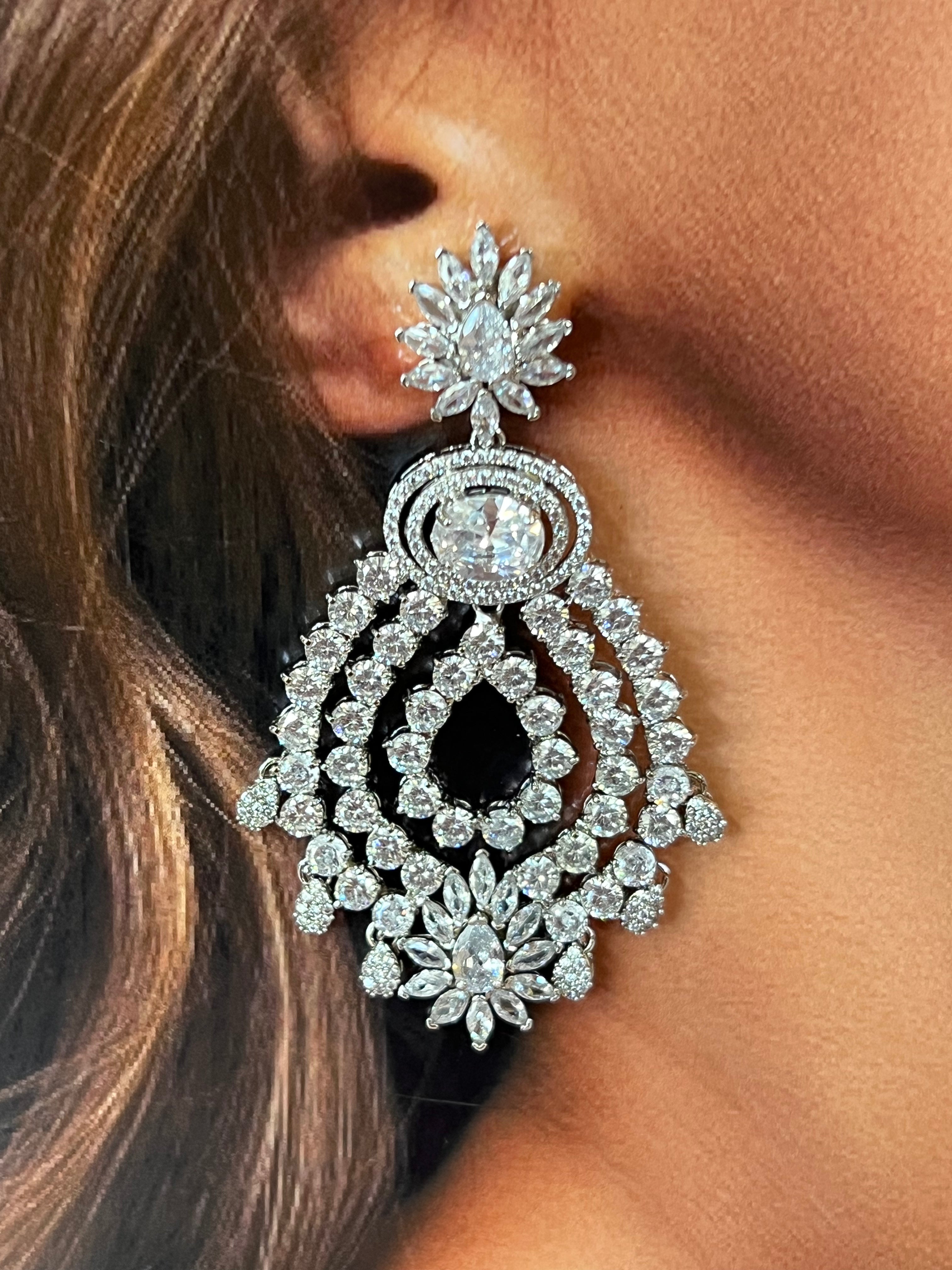 ESME Luxurious Swarovski Crystal Earrings for Women - Elegant Dangle Drop Earrings for Parties, Weddings & Special Occasions