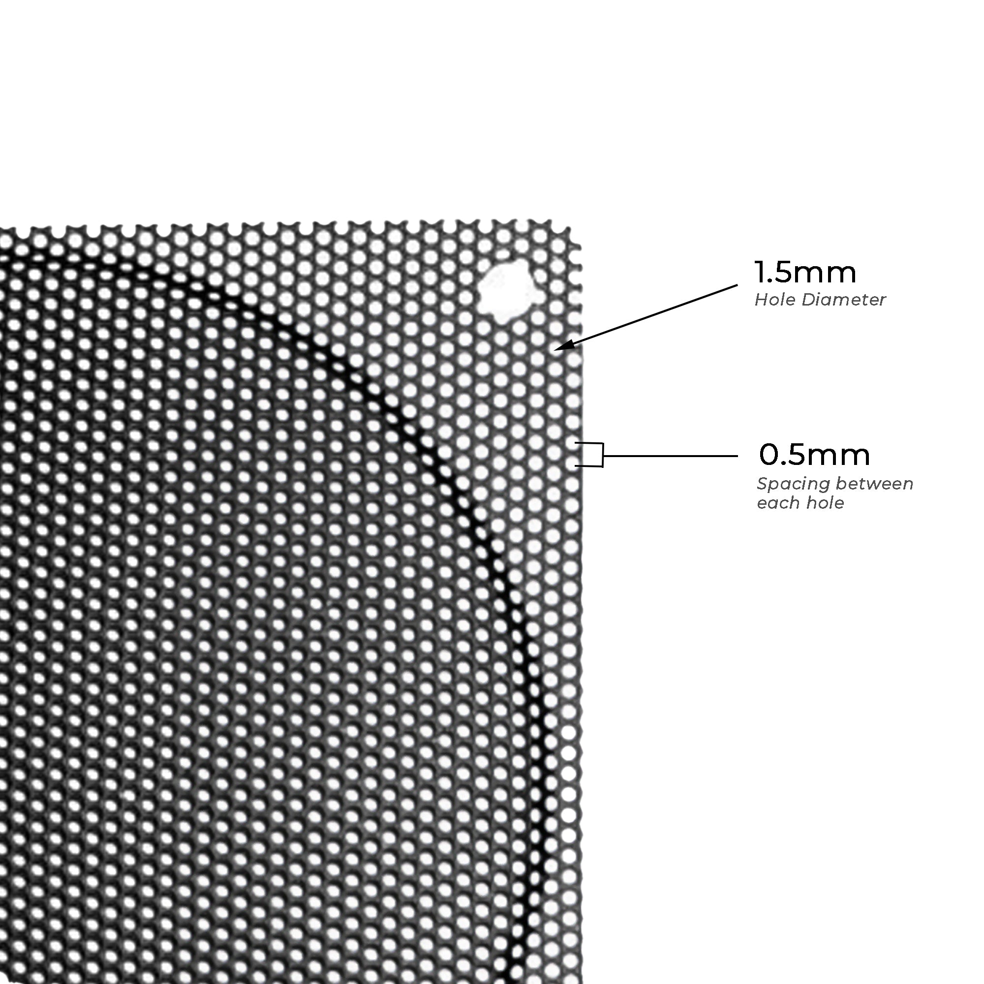 120mm Steel Mesh Filter Grill - Black, 1.1mm & 0.5mm Thickness - Perfect for PC Case Ventilation, Speaker Grills & DIY Projects