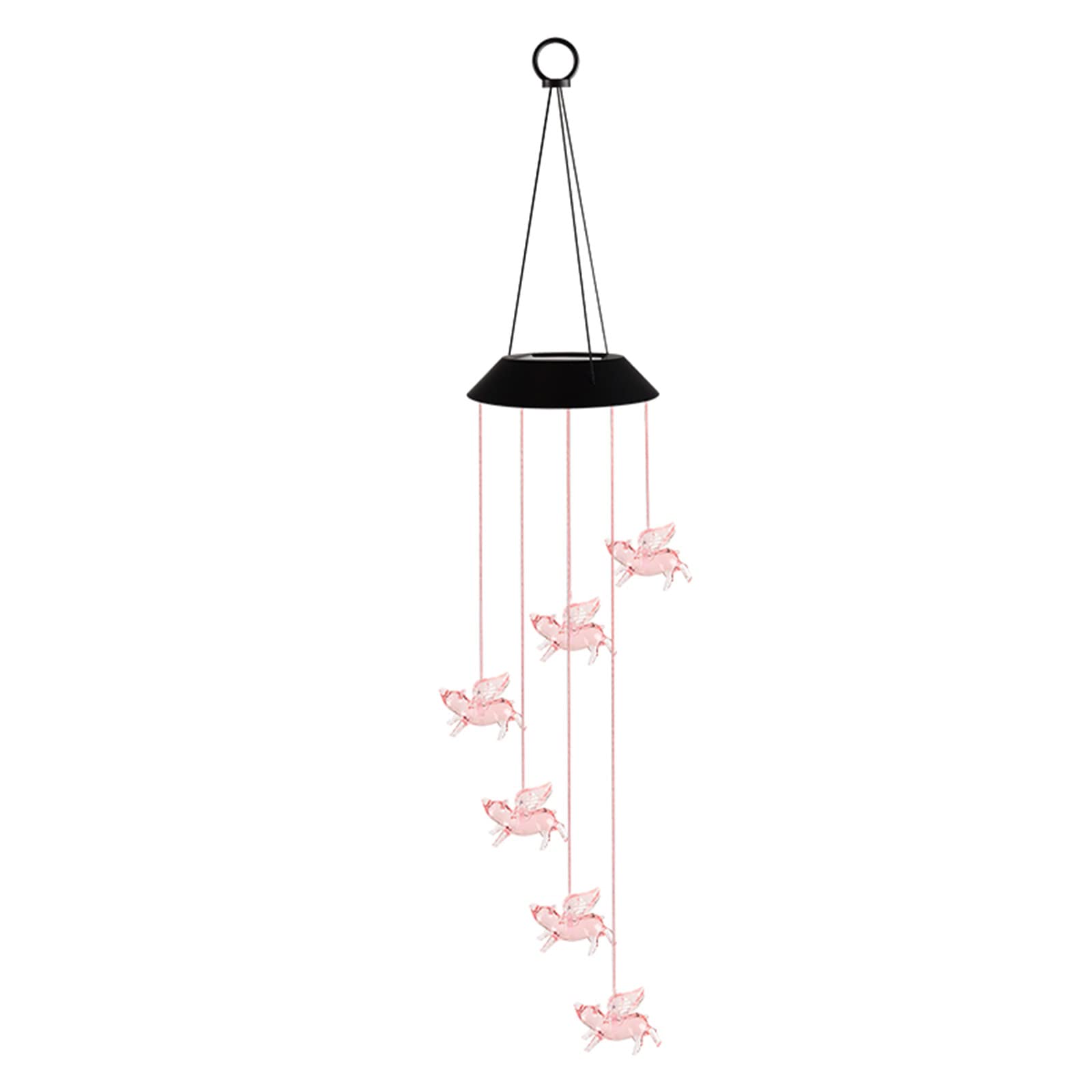 Solar Wind Chime Lamp - LED Flying Pig Hanging Decoration for Courtyard, Garden & Home Decor | Weatherproof Outdoor/Indoor Use for Patio, Porch & Backyard