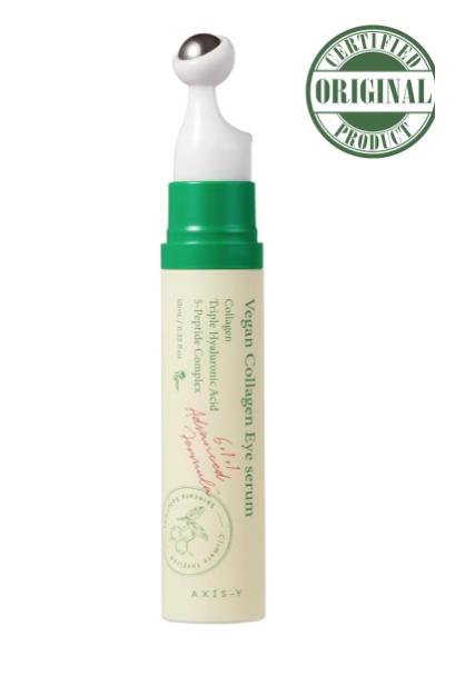 AXIS Y Vegan Collagen Eye Serum 10ml - Hydrating & Anti-Aging Treatment for Puffiness, Dark Circles & Fine Lines - Plant-Based Collagen Formula for All Skin Types | Perfect for Night Routine & Travel Skincare