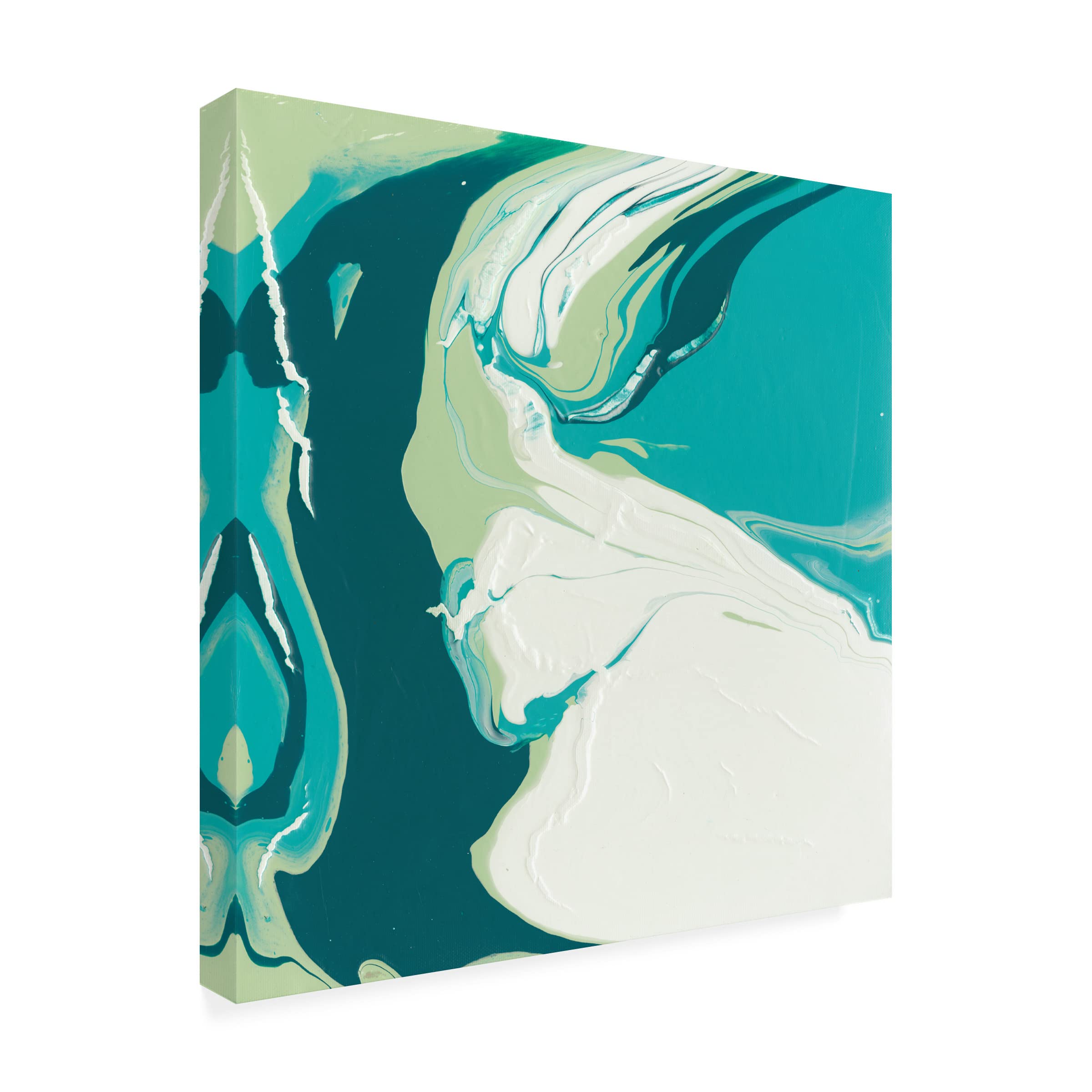 Trademark Fine Art 'Flowing Teal I' Abstract Canvas Painting by Studio W - Modern Wall Art for Living Room, Bedroom & Office Decor