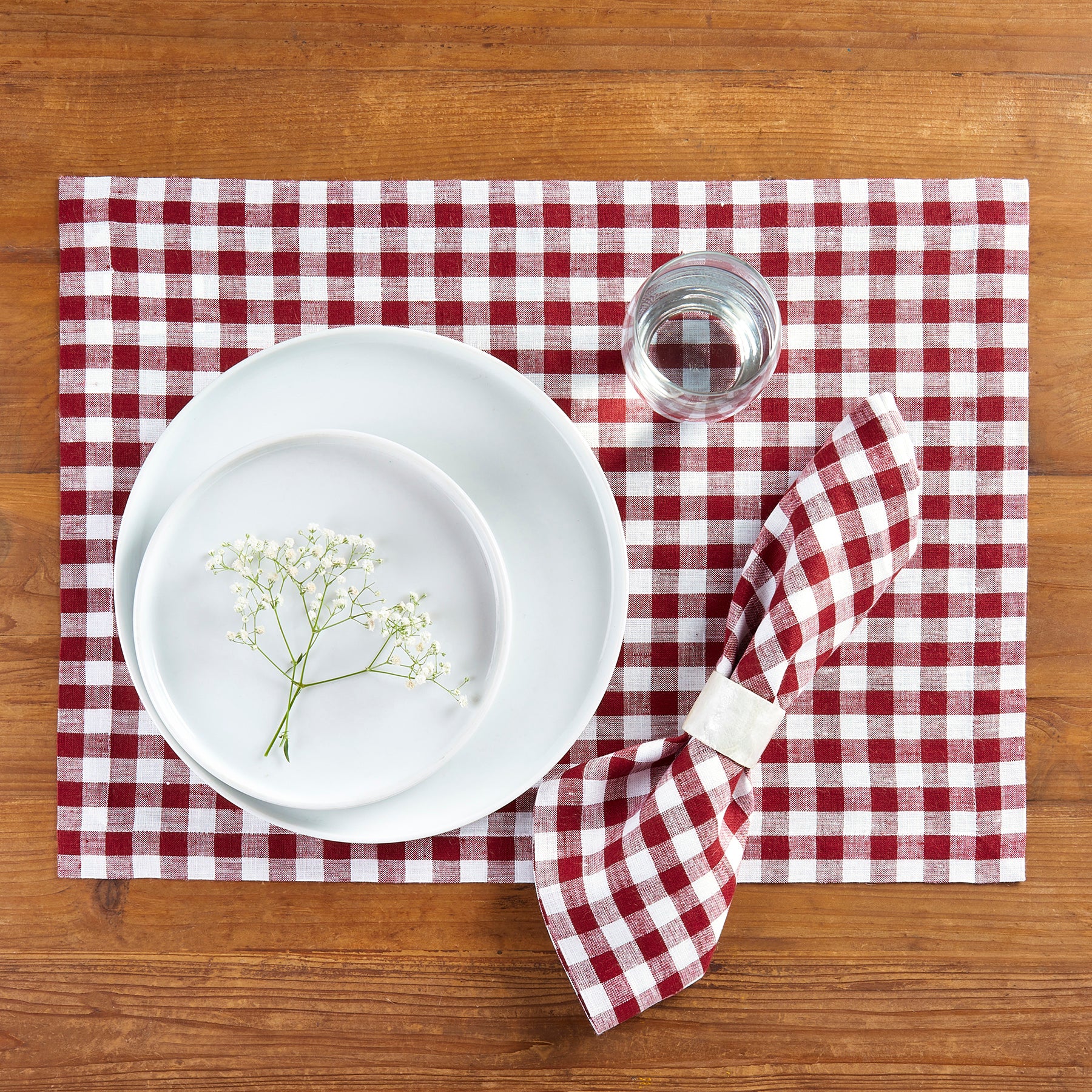 Stylish Gingham Placemats Set of 4 - Premium Cotton Table Mats for Dining & Kitchen Decor - Perfect for Parties, Picnics & Everyday Use