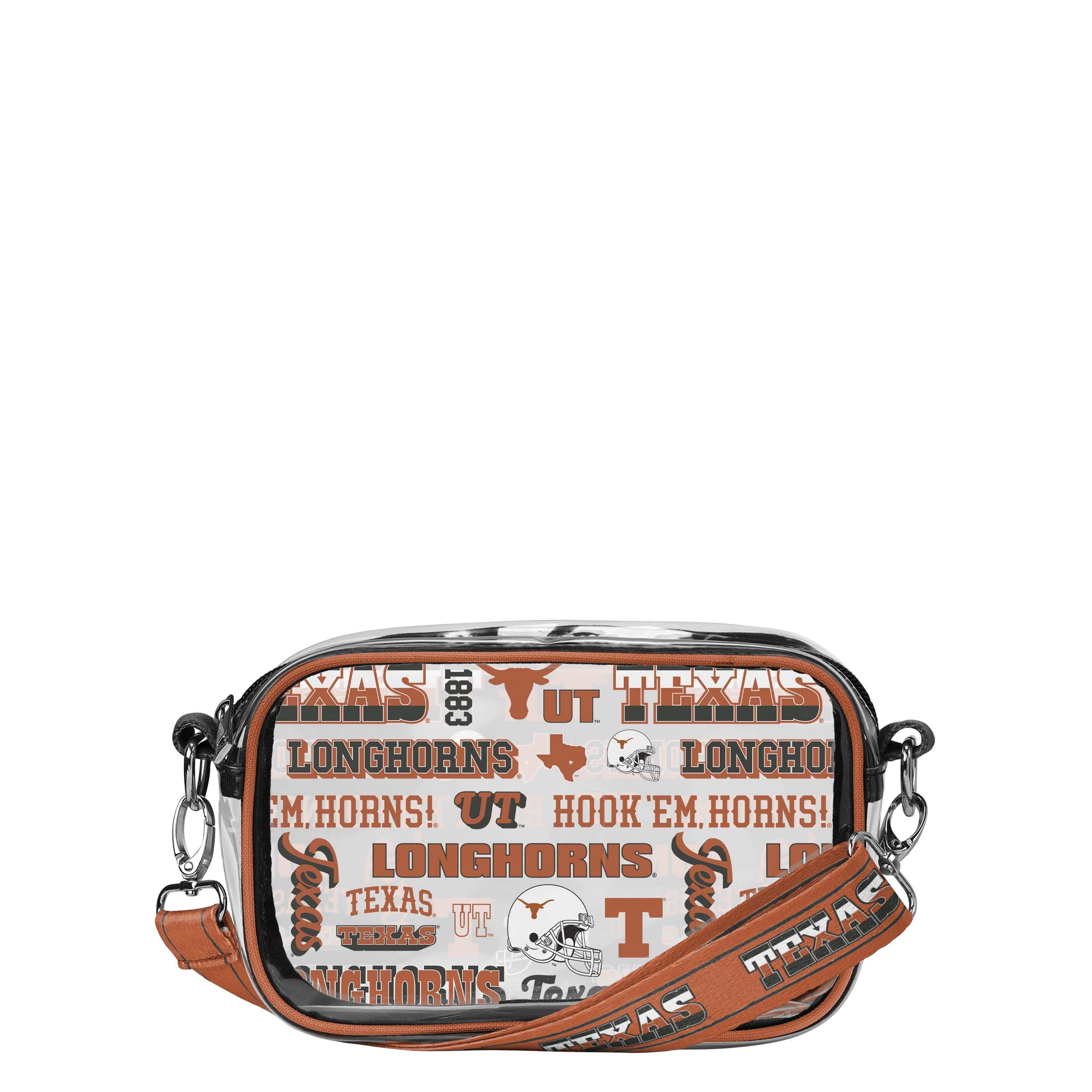 FOCO NCAA College Team Logo Stripe Clear Crossbody Bag - Stylish & Durable for Game Day, Concerts & Travel | Perfect for Fans & Fashion