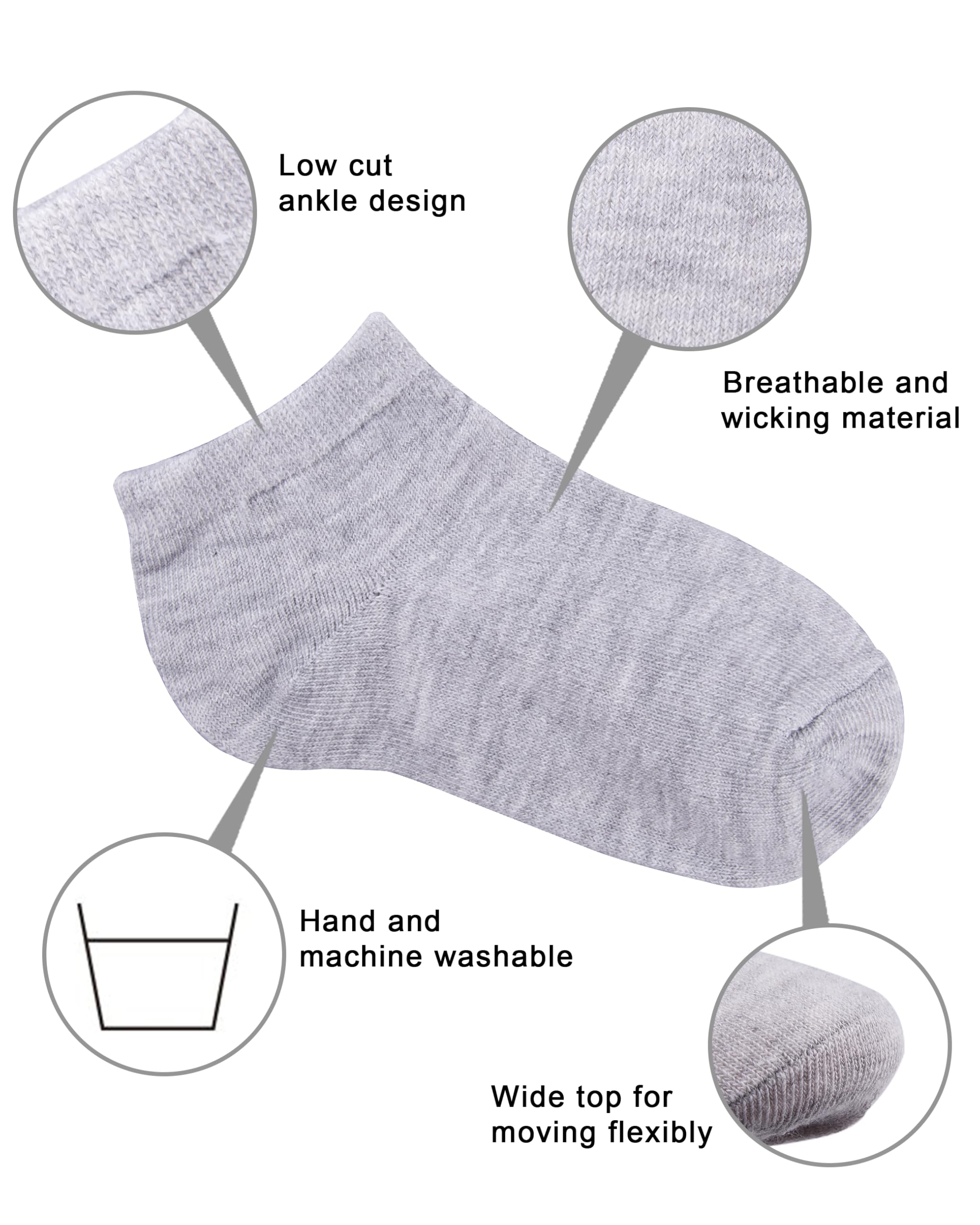 **Duufin 25 Pairs Toddler Ankle Socks - Low Cut Half Cushion Kids Socks for Boys & Girls - Soft & Breathable for Play, School & Daily Wear**