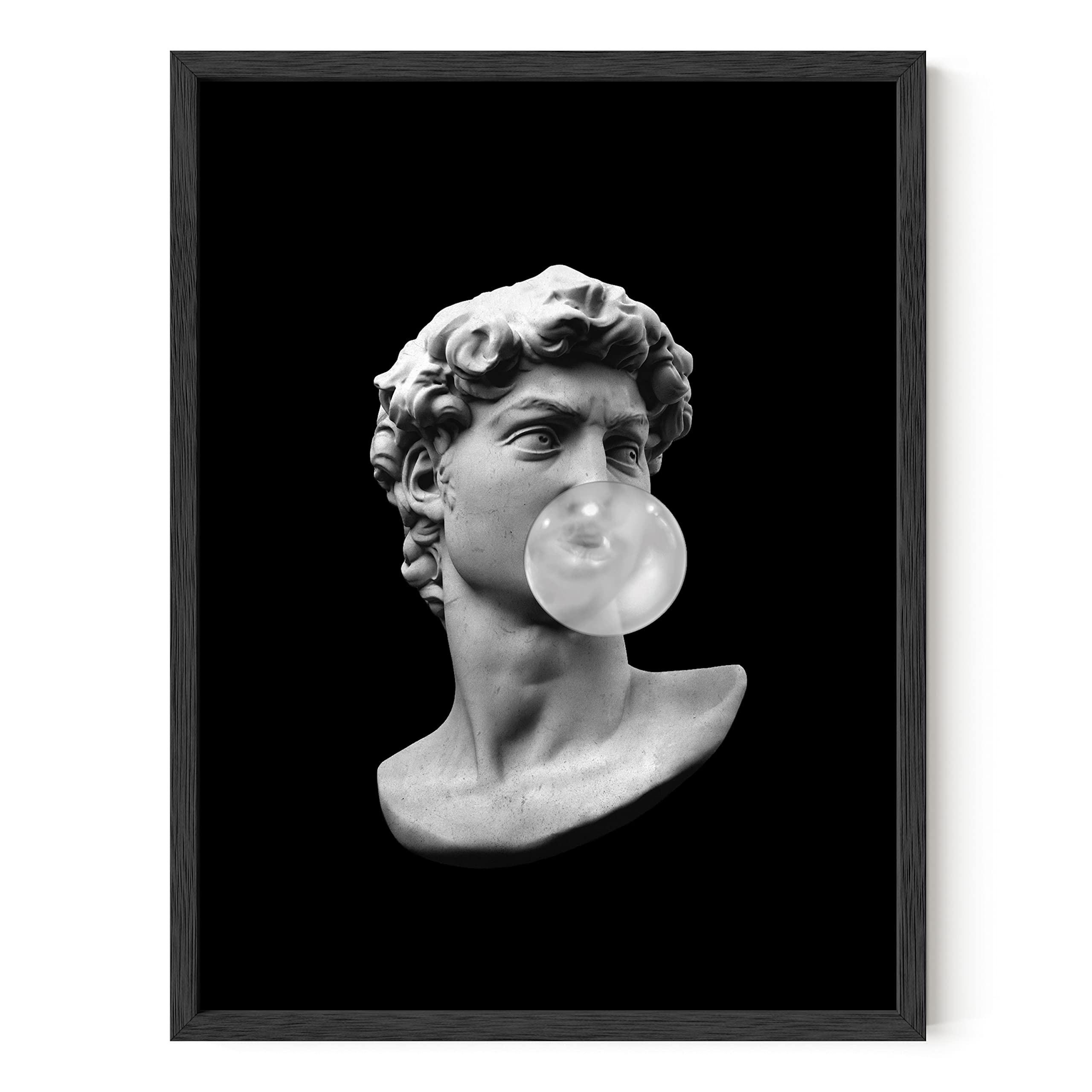 HAUS AND HUES Michelangelo Gum Poster - Black Aesthetic Wall Art for Bedroom Decor, Unframed 12x16 Inch - Perfect for Modern Home, Office & Dorm Room Decoration