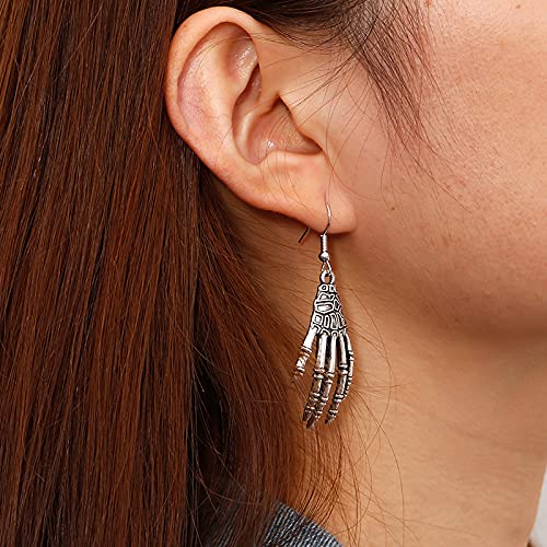 Spooky Halloween Spider Earrings for Women - Gothic Skeleton Hand Stud Earrings - 2 Pairs Set - Perfect for Halloween Costumes, Cosplay, and Gothic Fashion Accessories