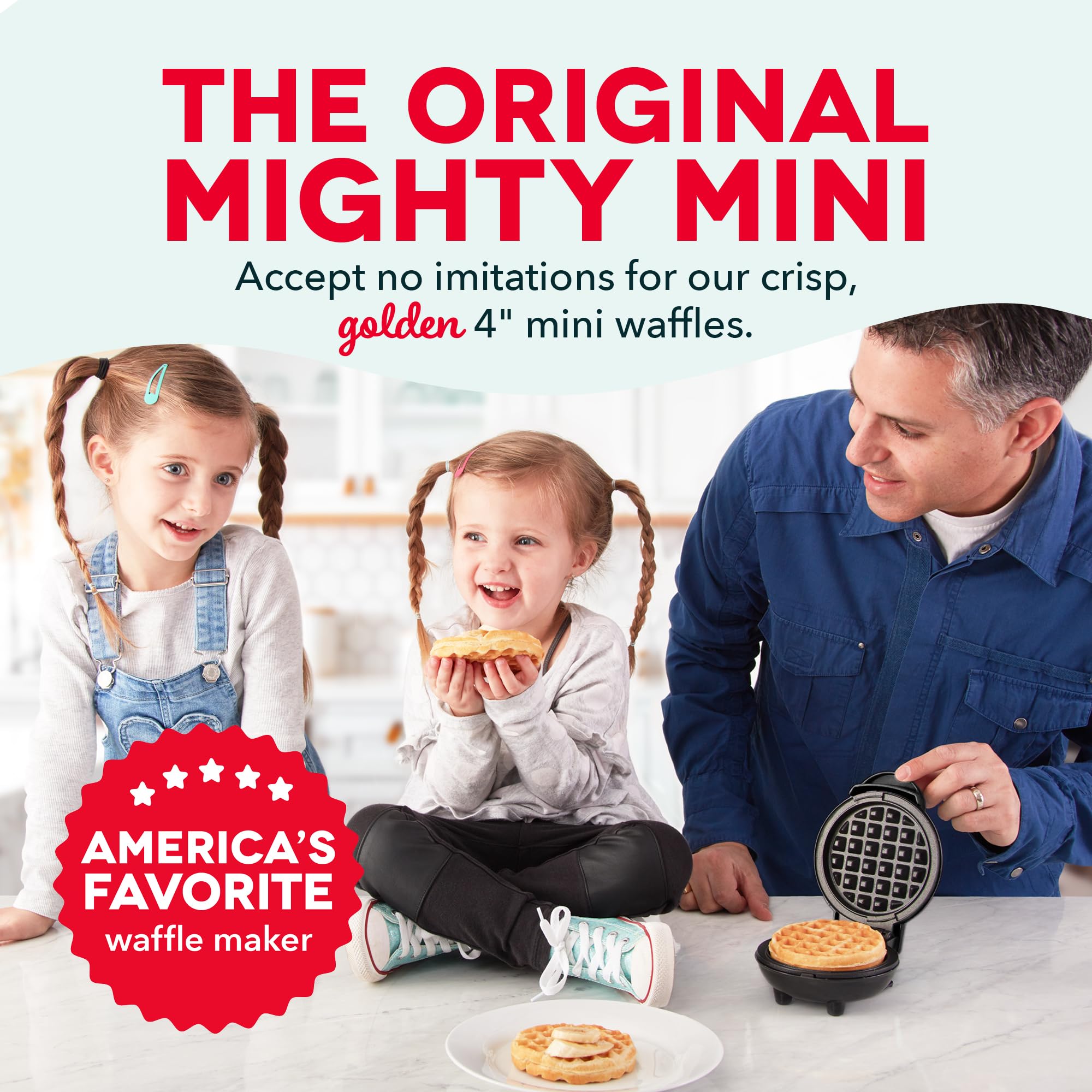 Dash Mini Maker: Compact Waffle Maker for Individual Waffles, Paninis & Hash Browns - Perfect for Quick Breakfast, Lunch or Snacks On-The-Go - Black - Ideal for Dorms, Offices & Small Kitchens