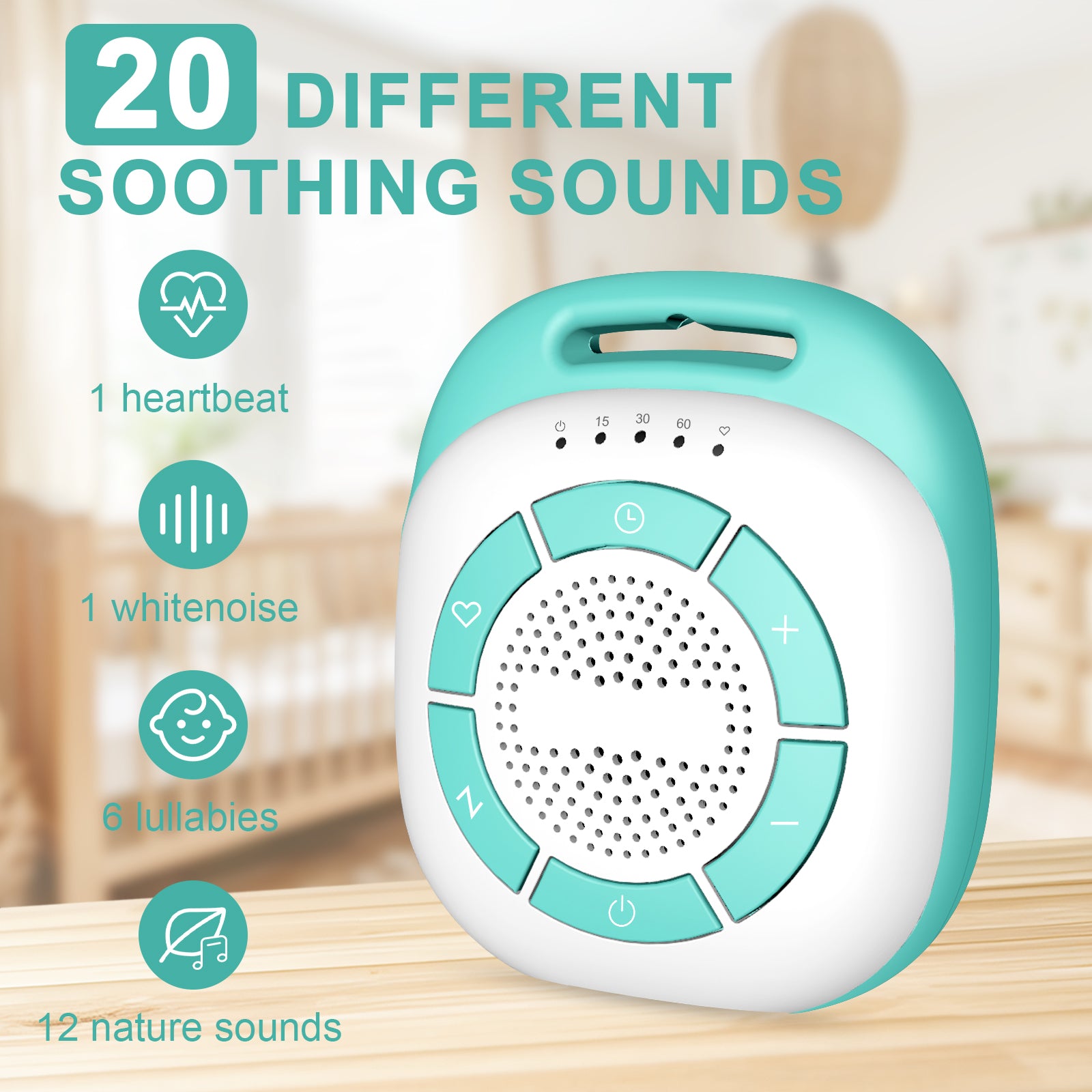 Wetene Mini White Noise Machine for Adults & Babies - Portable Sleep Sound Therapy for Travel, Office & Home Use - Perfect for Deep Sleep & Relaxation Worldwide