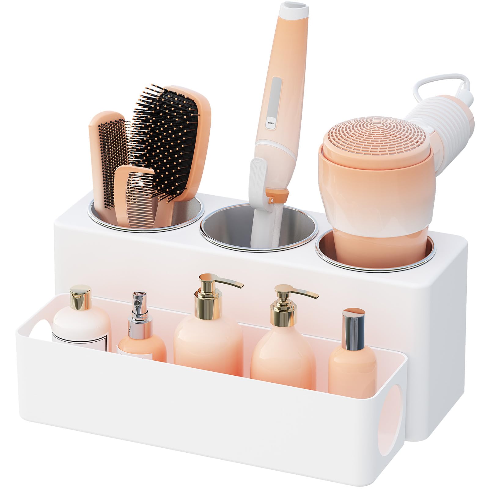 Lifewit Hair Tool Organizer - Acrylic Hair Dryer & Styling Tools Holder for Bathroom, Vanity & Kitchen - Compact Countertop Storage Stand for Blow Dryer, Curling Iron, Brushes & Makeup Accessories - Perfect for Salon-Style Organization at Home