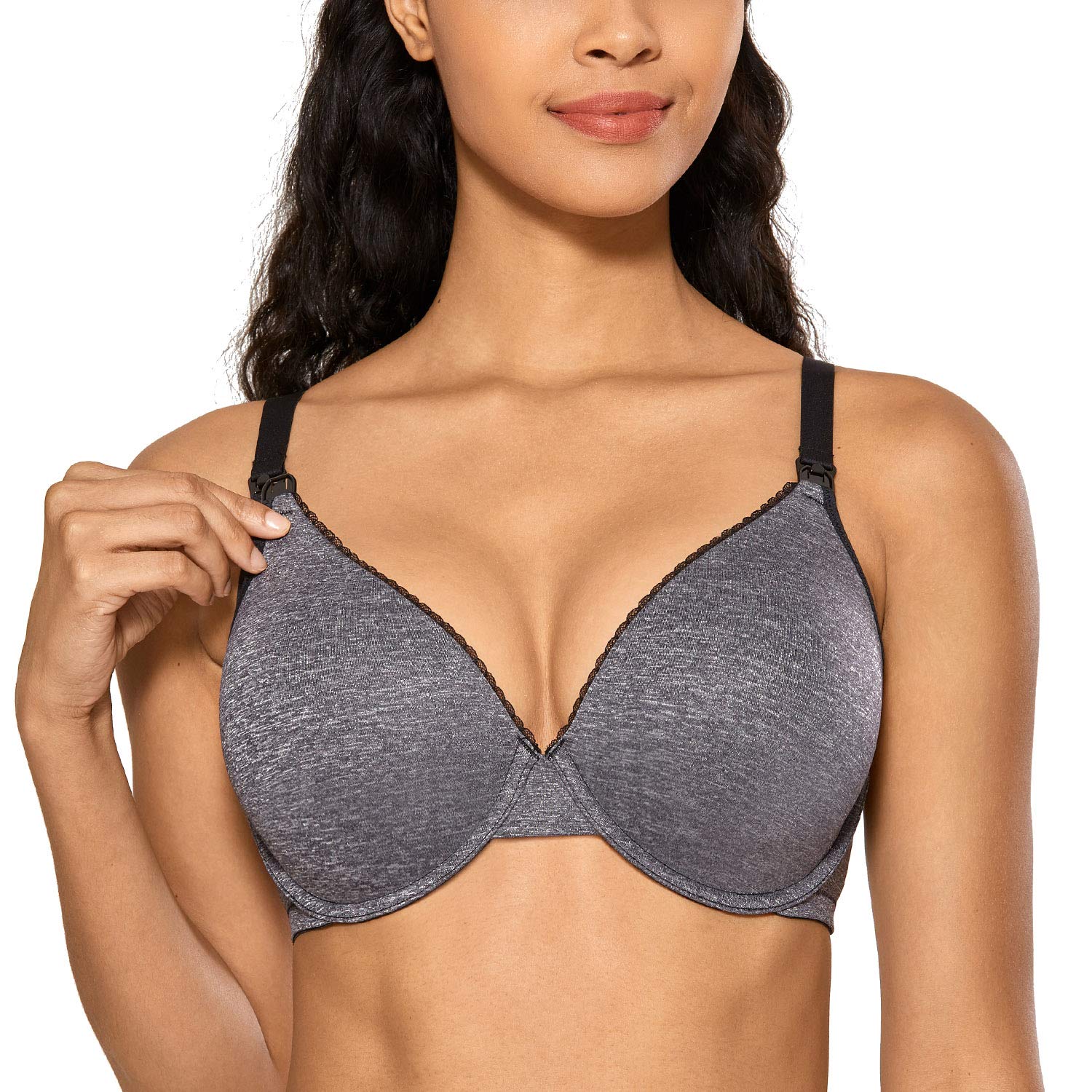 Gratlin Women's Underwire Nursing Bras - Full Coverage Support, Lightly Padded Maternity Bra for Breastfeeding - Comfortable for Day & Night Wear, Workouts and Nursing at Home