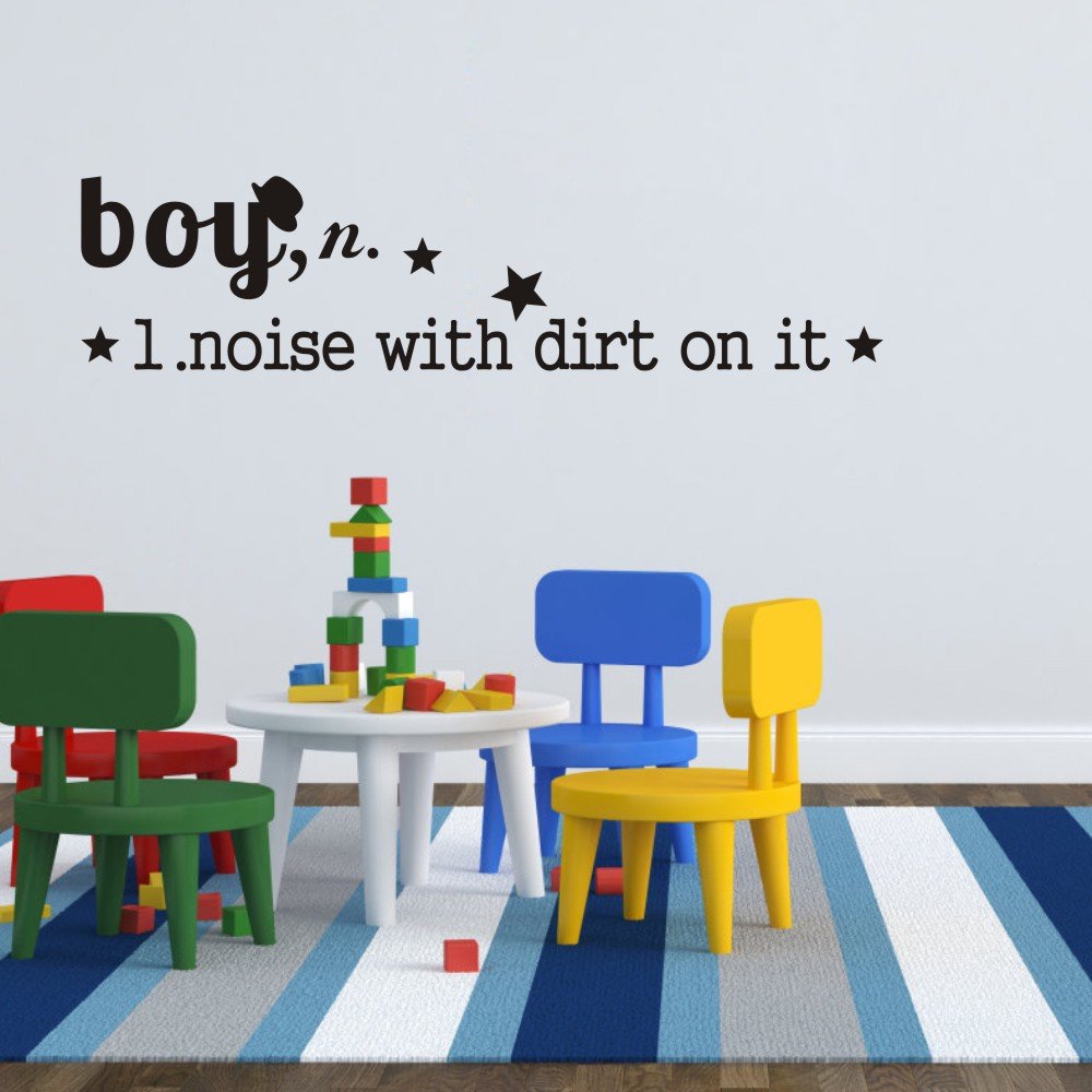 Custom X-Large Boy Definition Sticker - Funny Dirt & Noise Wall Decal for Nursery & Bedroom Decor - Perfect for Kids Room, Playroom & Teen Boy's Space
