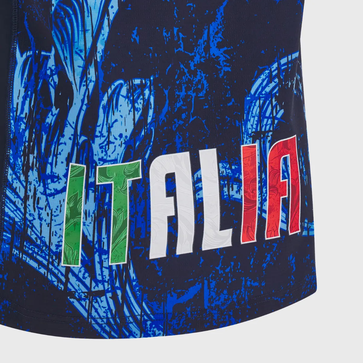 Macron Italy Kids' Training Rugby Jersey Blue 2024/25 - Youth Football Practice Shirt for Training & Matches