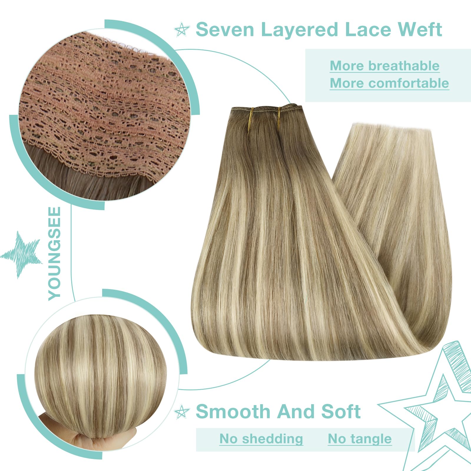 Premium 100% Human Hair Wire Hair Extensions for Women - Clip-In, Heat Resistant, Natural Look for Daily Styling & Special Occasions