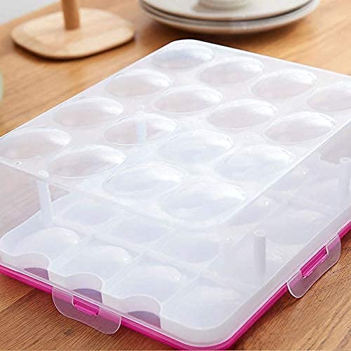 ONPRIX Double Layer Egg Storage Box - 32 Grid Plastic Egg Holder with Tray, Food & Vegetable Storage Container | Perfect for Refrigerator Organization, Farm Fresh Eggs, and Kitchen Pantry Storage
