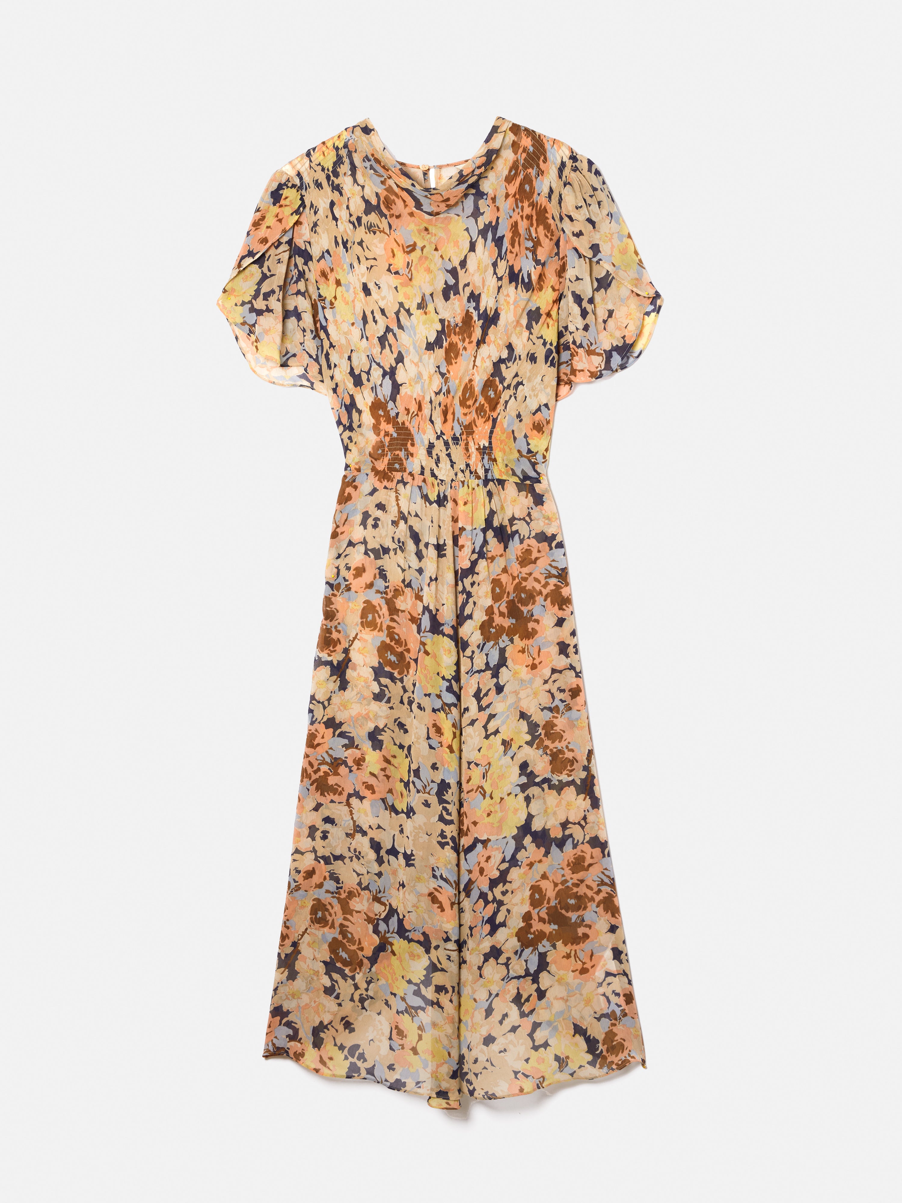 Sheer Petal Crinkle Dress for Women - Flowy Peach Summer Dress with Ruffles | Perfect for Beach Vacations, Date Nights & Outdoor Weddings