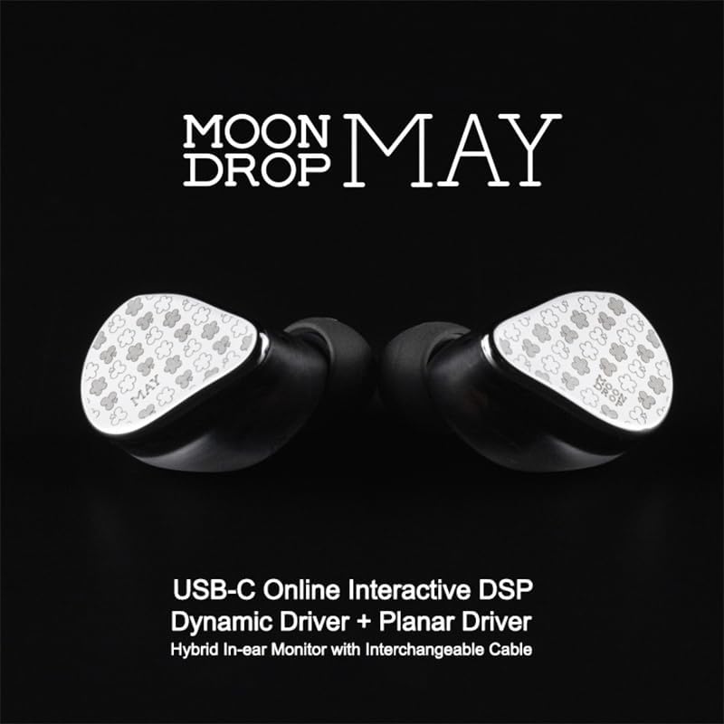 Moondrop May DSP USB-C Hybrid In-Ear Earbuds - Dynamic + Planar Driver Earphones with Detachable Cable for Audiophiles, Gaming & Travel