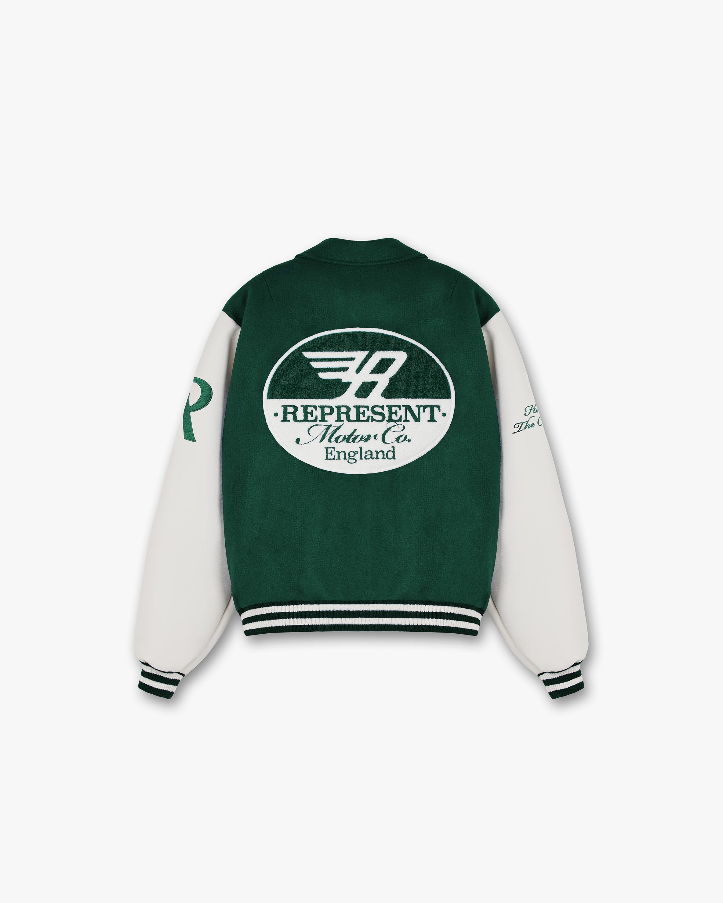 Racing Team Varsity Jacket in Racing Green - Stylish Men's Baseball Jacket for Motorsport Fans & Streetwear Fashion | Perfect for Racing Events, Casual Outfits & School Spirit