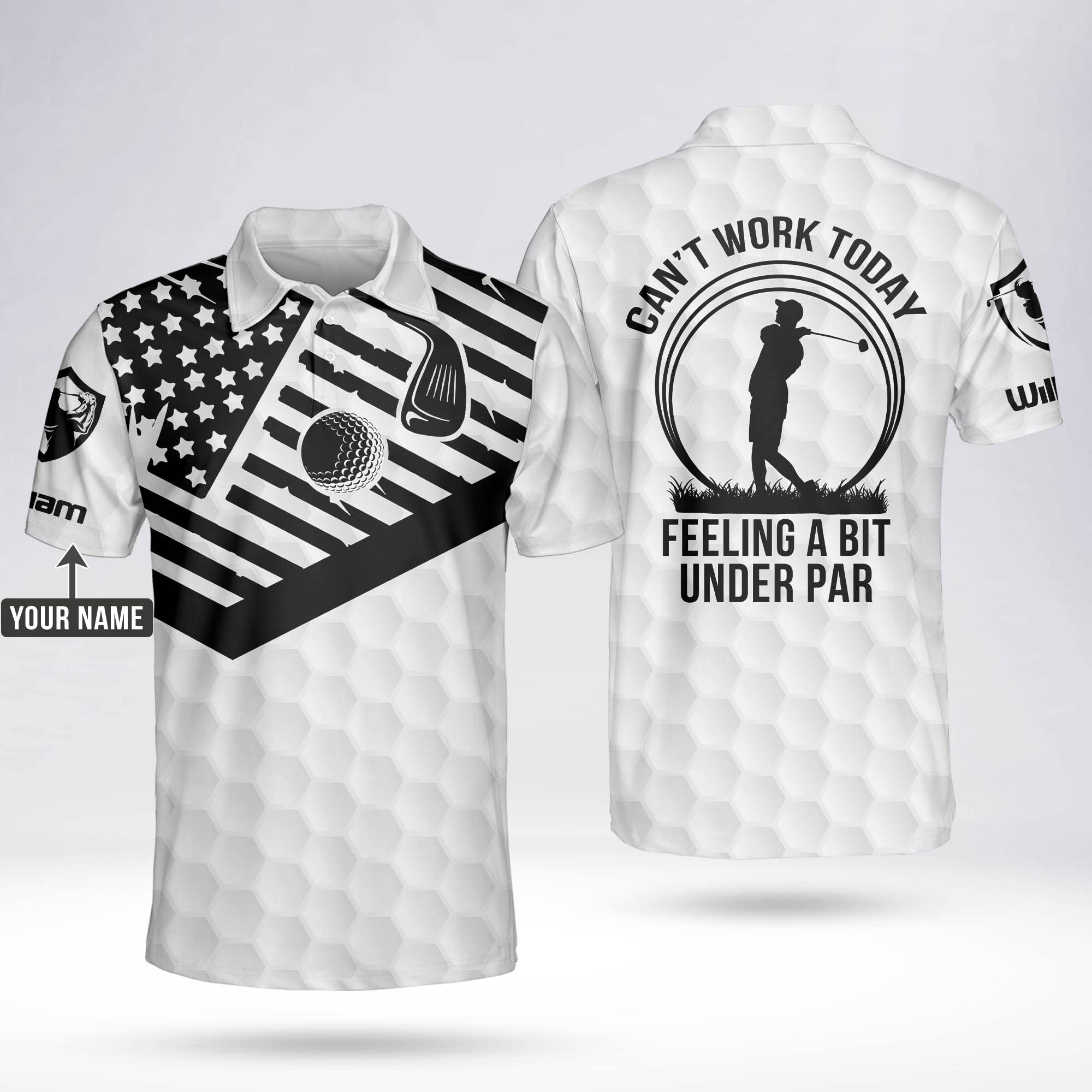 Custom Funny Golf Polo Shirts for Men - Breathable Short Sleeve Dry Fit Performance Shirt | Perfect for Golf Tournaments, Casual Wear & Father's Day Gifts