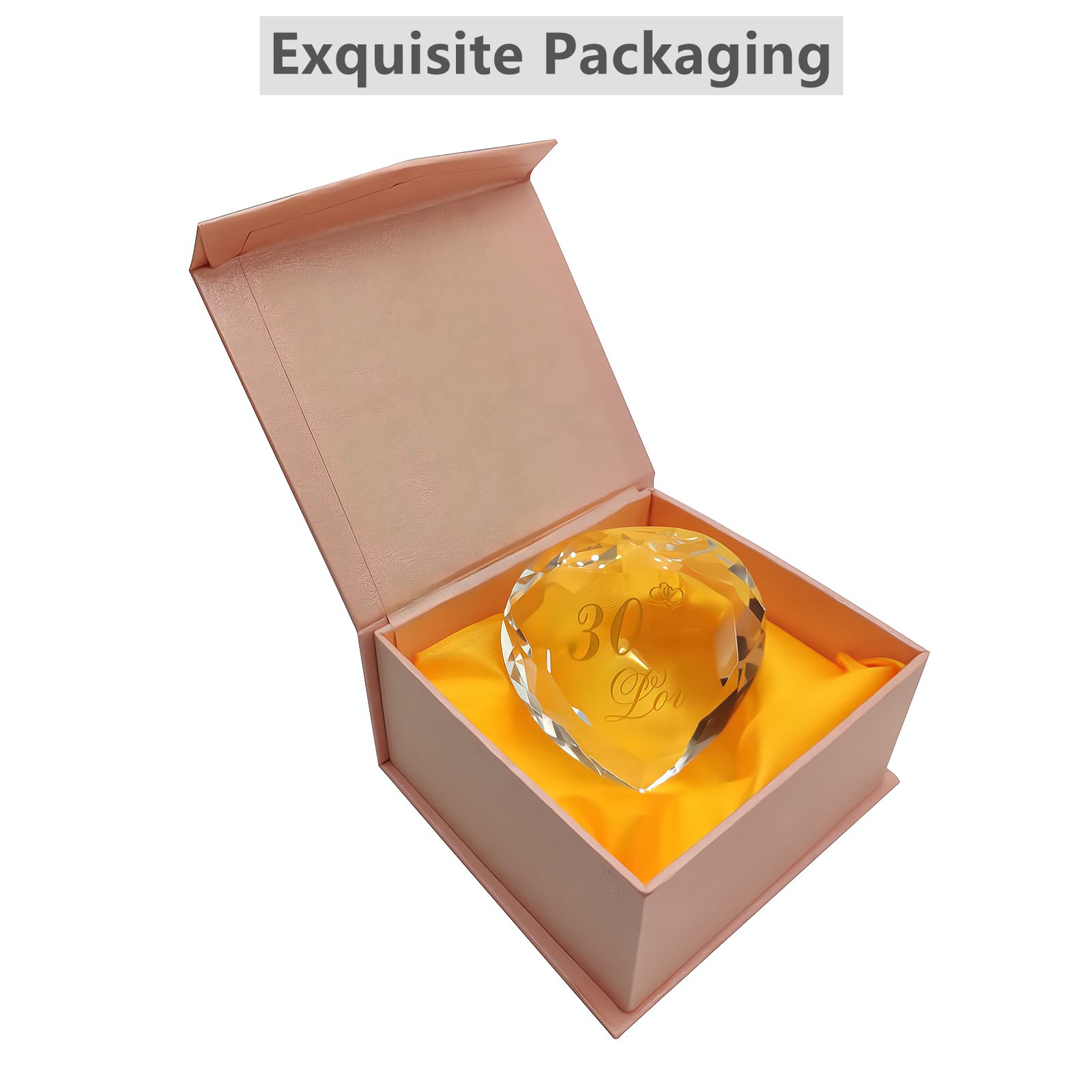 30th Anniversary Crystal Gifts for Couples - Elegant Wedding & Valentines Day Presents for Husband, Wife, Boyfriend or Girlfriend | Romantic Keepsake for 30 Year Marriage Celebration | Perfect for Anniversaries, Vow Renewals & Special Occasions