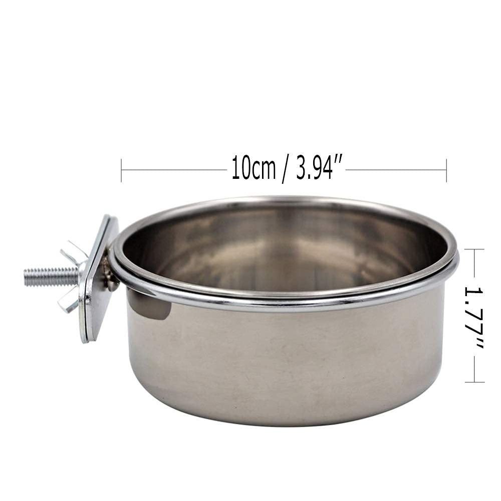 2PCS Bird Feeding Dish Cups - Parrot Food Bowl Clamp Holder for Cage, Coop Cup - Perfect for Parakeets, African Greys, Conures, Cockatiels, Lovebirds & Budgies - Ideal for Feeding & Watering in Bird Cages & Aviaries