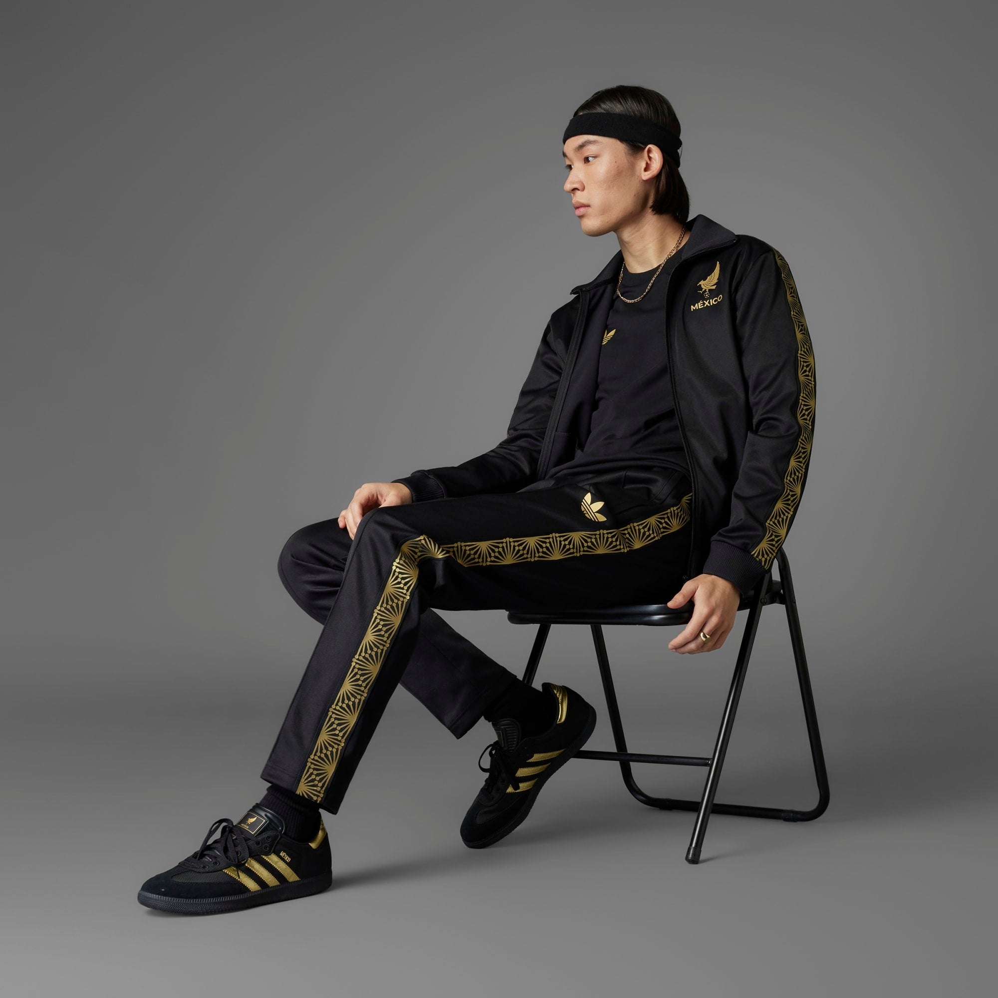 adidas Mexico 2025 Gold Track Jacket - Men's Athletic Running Hoodie for Training & Gym Workouts - Perfect for Jogging, Streetwear Fashion & Casual Outfits