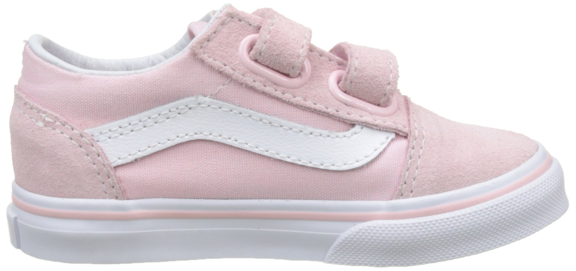 Vans Old Skool V Sneakers for Toddlers - VN0A344KQ7K Suede & Canvas Shoes in Chalk Pink/True White - Size 10 | Comfortable & Stylish Casual Shoes for Boys & Girls - Perfect for Playdates, Preschool & Everyday Wear