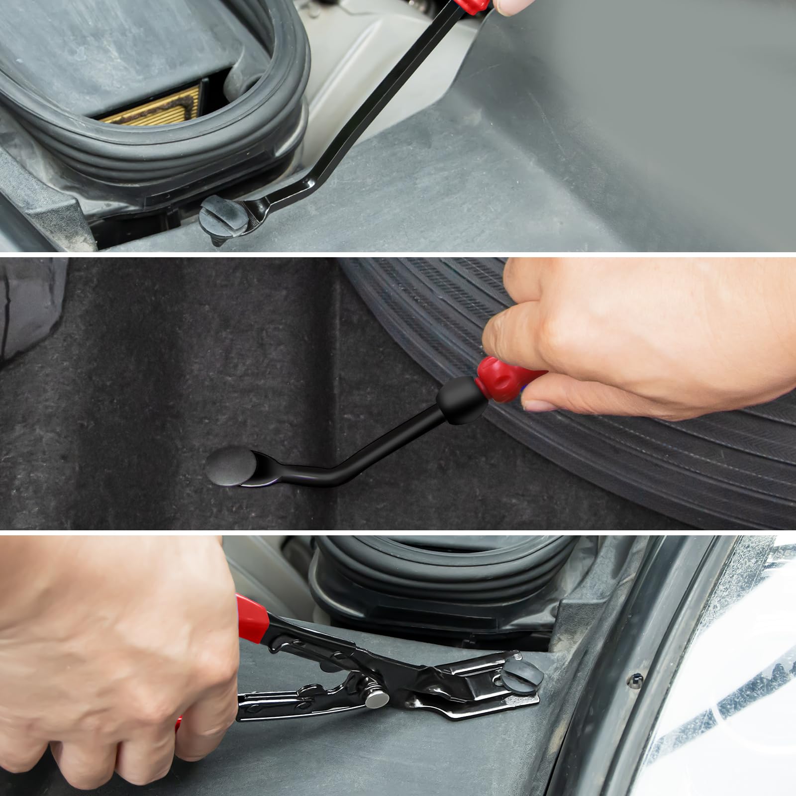 3-Piece Clip Pliers Set - Car Trim Removal Tool Kit for Fasteners, Push Pins & Clips | Dashboard & Door Panel Repair | Auto Interior Maintenance & DIY Projects