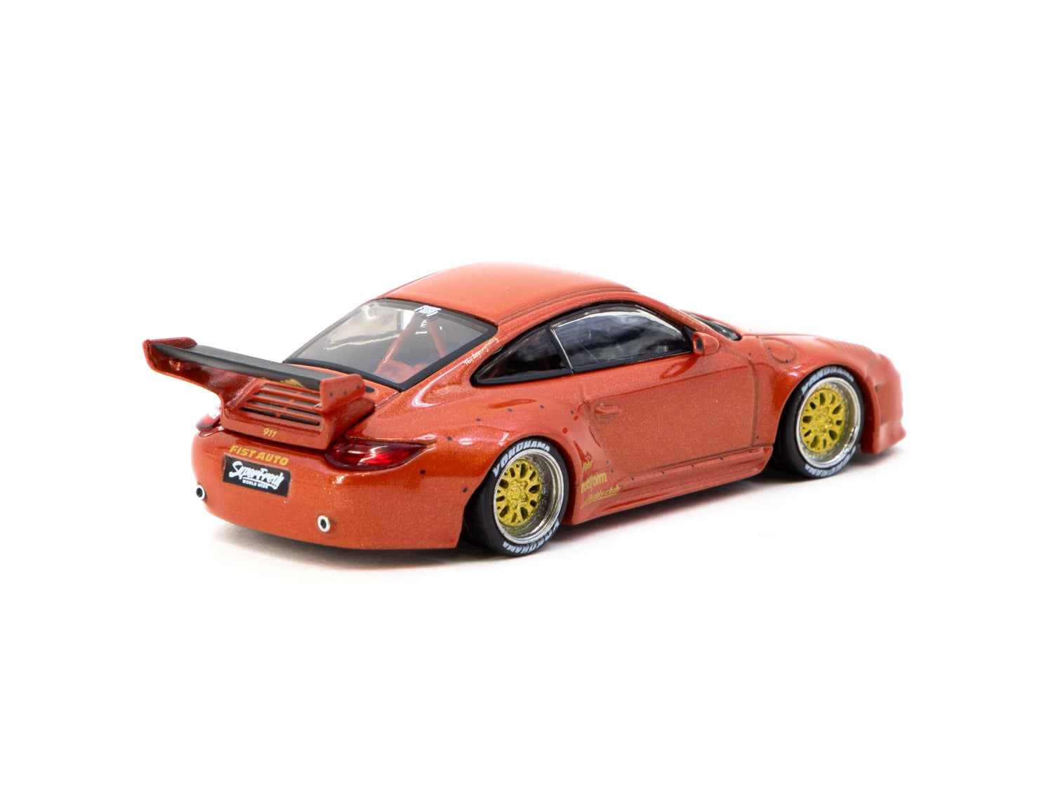 Tarmac Works 1/64 Scale Porsche 911 (997) Diecast Model Car - Red Metallic Finish | Collectible Miniature Vehicle for Display & Racing Scenes | ROAD64 Series