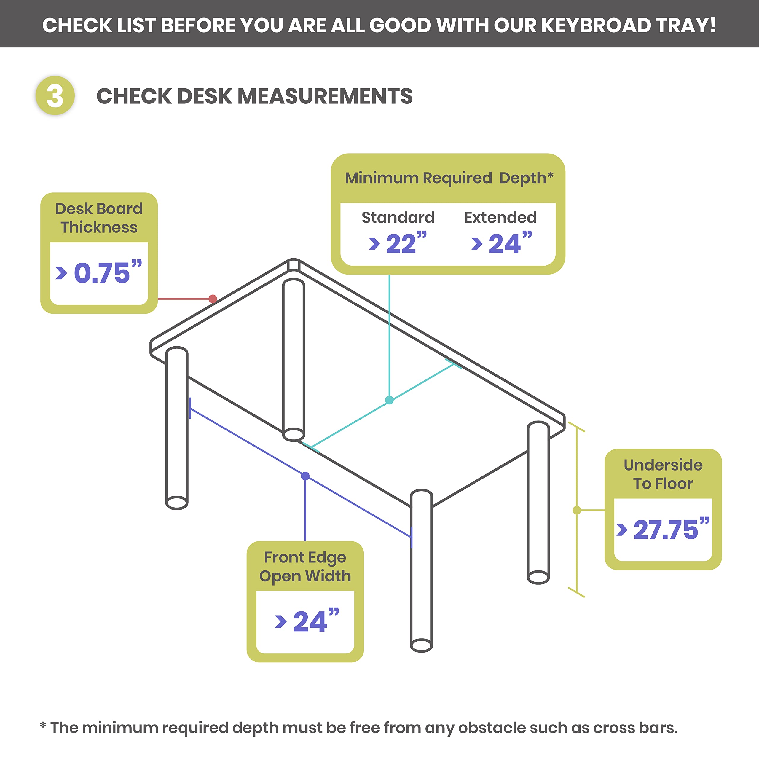 Under Desk Keyboard Tray - 20