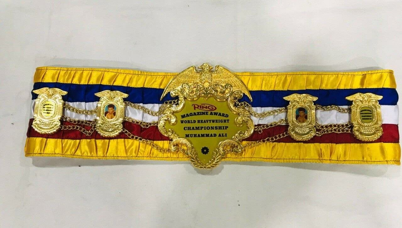 IBO IBF WBA WBC WBO Championship Boxing Belts Set - 5 Authentic Adult Title Belts with Free Mini Ring Magazine Belt (Muhammad Ali & Mike Tyson Style) - Perfect for Boxing Fans, Collectors, and Sports Memorabilia Displays