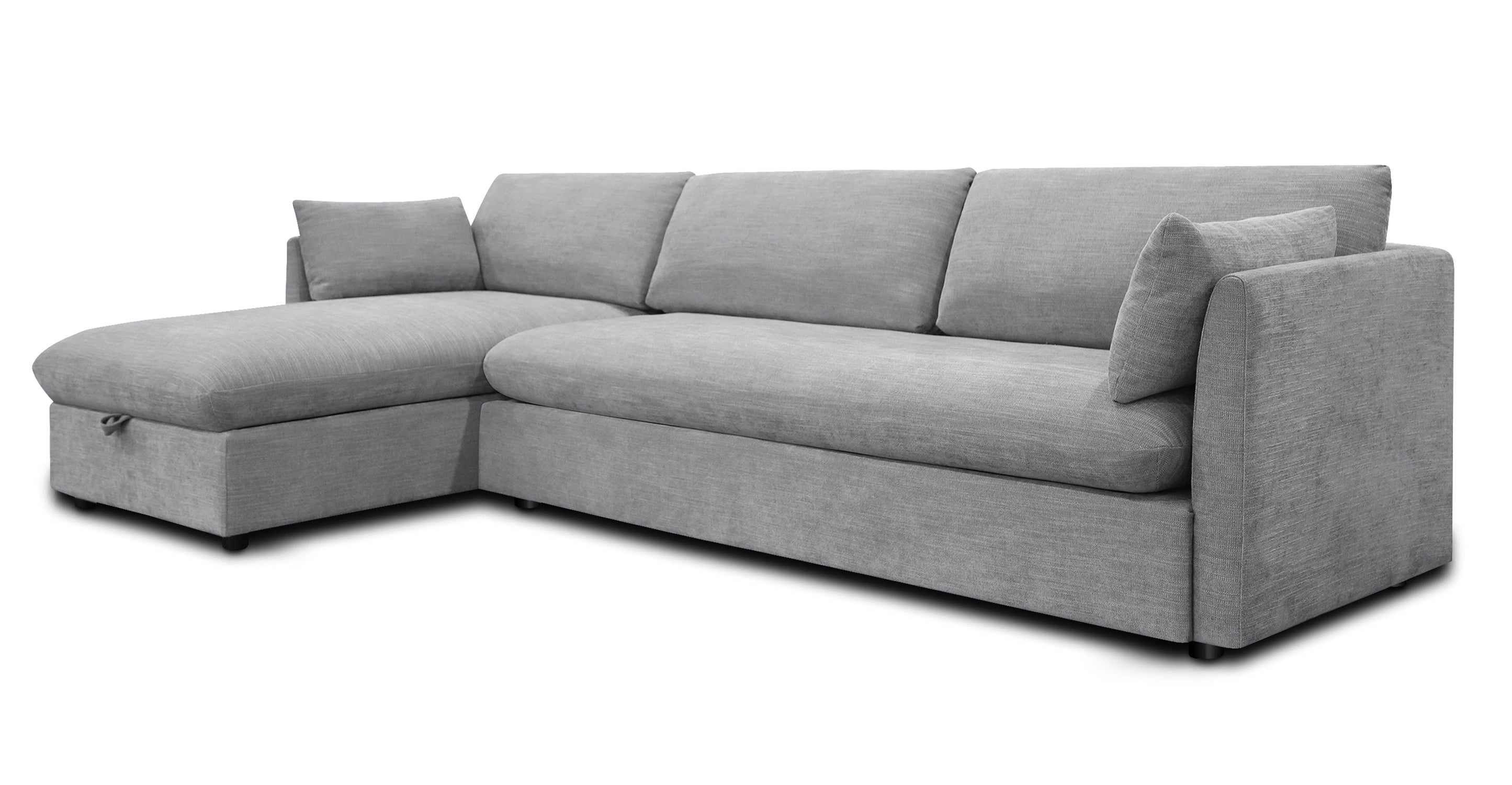Argos Left Facing Sleeper Sectional Sofa Bed - Convertible L-Shaped Couch with Pull-Out Bed, Modern Fabric Upholstery for Living Room, Guest Room & Small Spaces