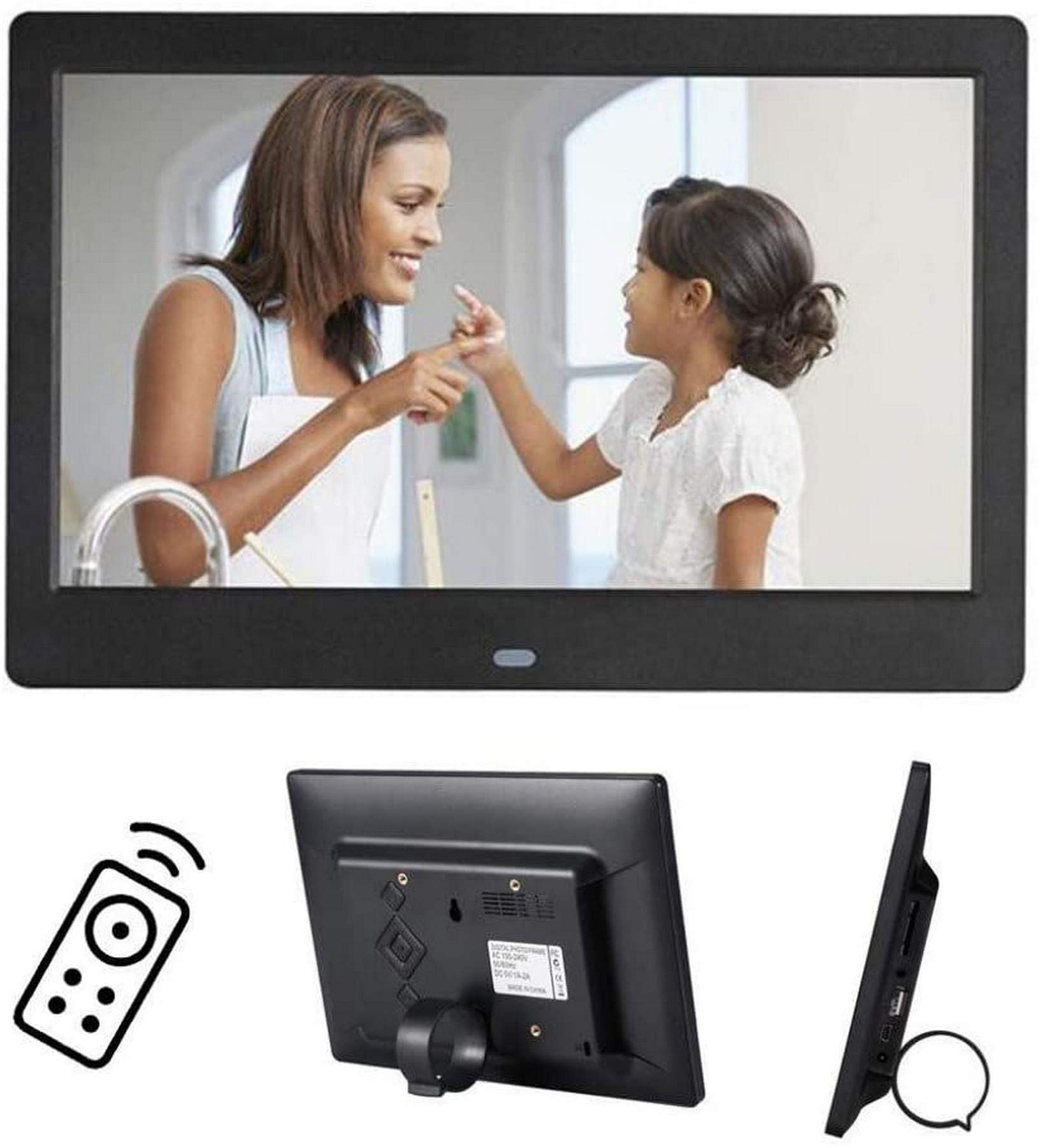 10 Inch Digital Photo Frame with IPS HD Screen - USB/SD Card Slots & Remote Control - 16:9 Widescreen Display for Home Decor, Office, and Gift Giving