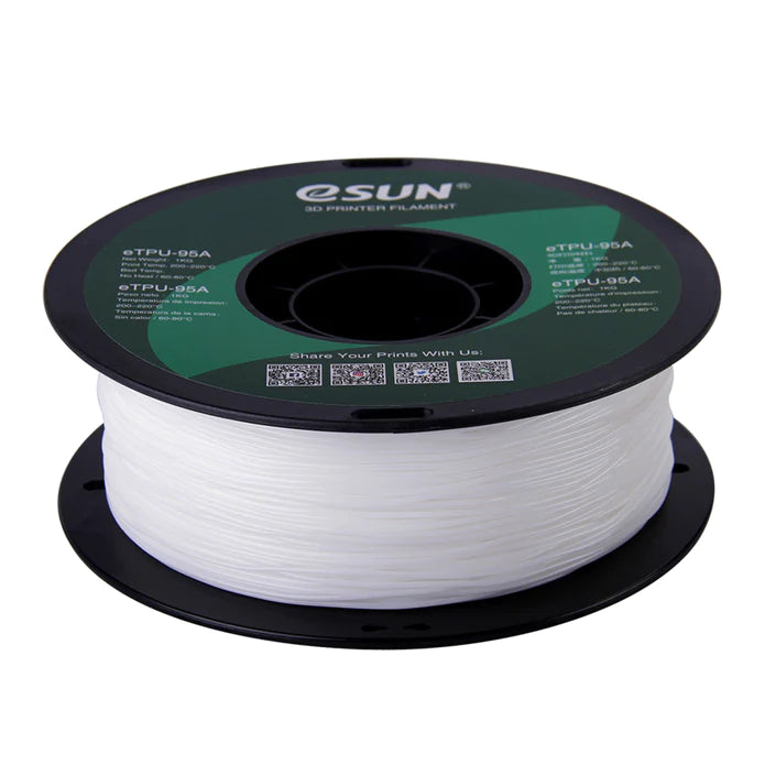 eSun TPU 95A Flexible 3D Printing Filament 1.75mm 1kg Roll - High Strength, Durable & Flexible Material for Professional 3D Printers - Perfect for Phone Cases, Wearables & Industrial Prototypes