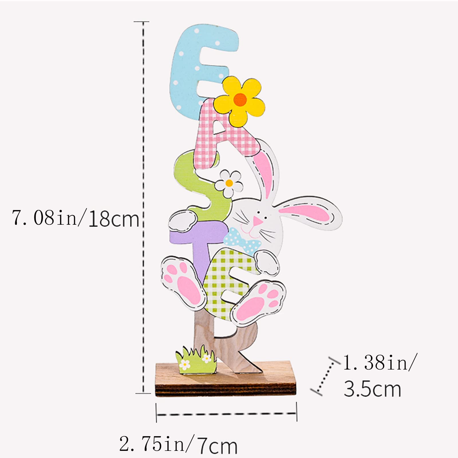 Easter Wooden Bunny Gnomes Table Decor - Spring Holiday Centerpiece for Indoor Outdoor Home Garden & Coffee Table - Perfect for Easter Party Family Gatherings & Seasonal Home Decoration