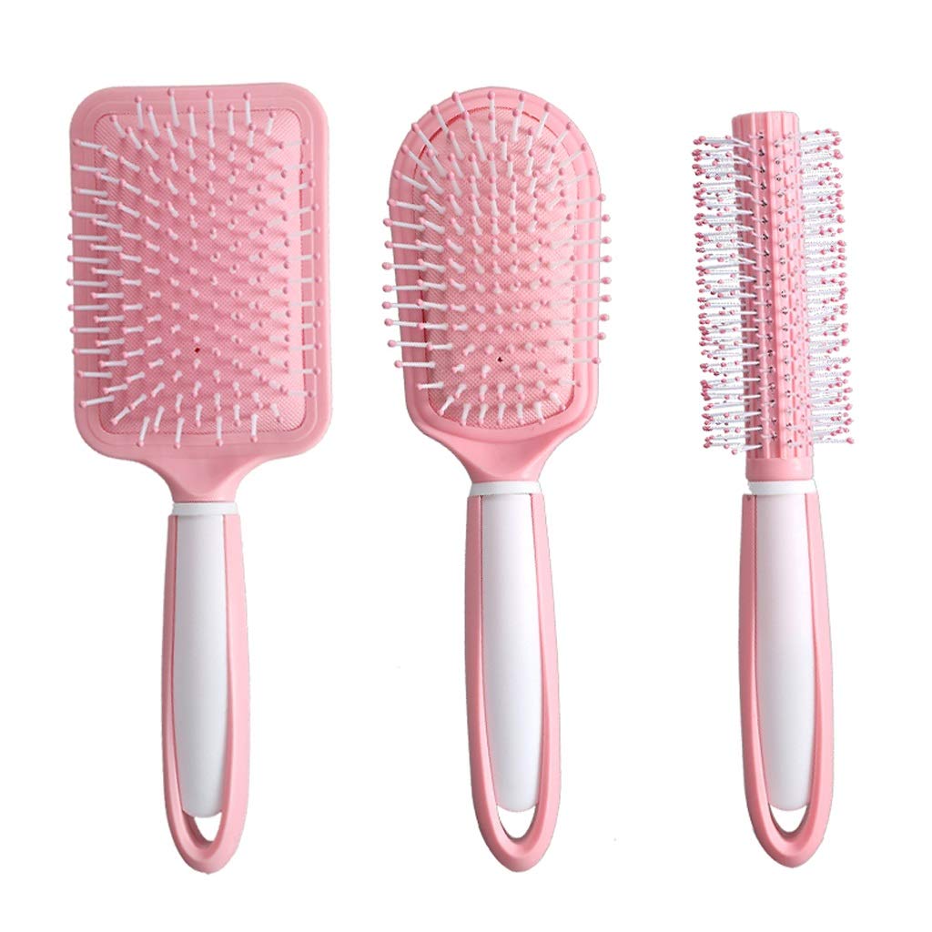 JYDBRT Hair Comb Massage Brush - Detangling Paddle Brush for Straight, Curly & Wavy Hair - Pink Hairbrush for Smooth Styling & Scalp Massage - Perfect for Home, Salon & Travel Use