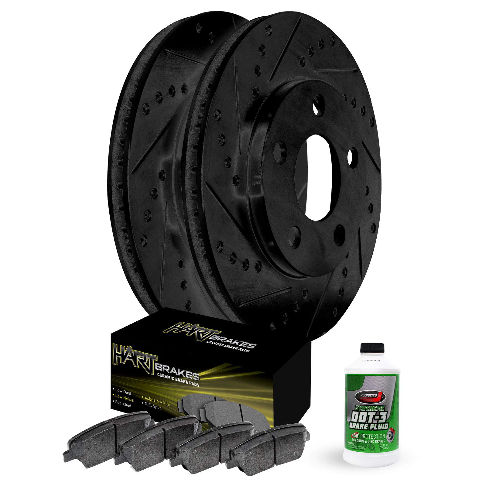 High-Performance Hart Ceramic Brake Pads & Rotors Kit for 1989-1990 Nissan 300ZX - Front Brake System Replacement | Smooth Stopping Power for Daily Commuting & Sport Driving | Perfect for City Traffic & Track Day Performance