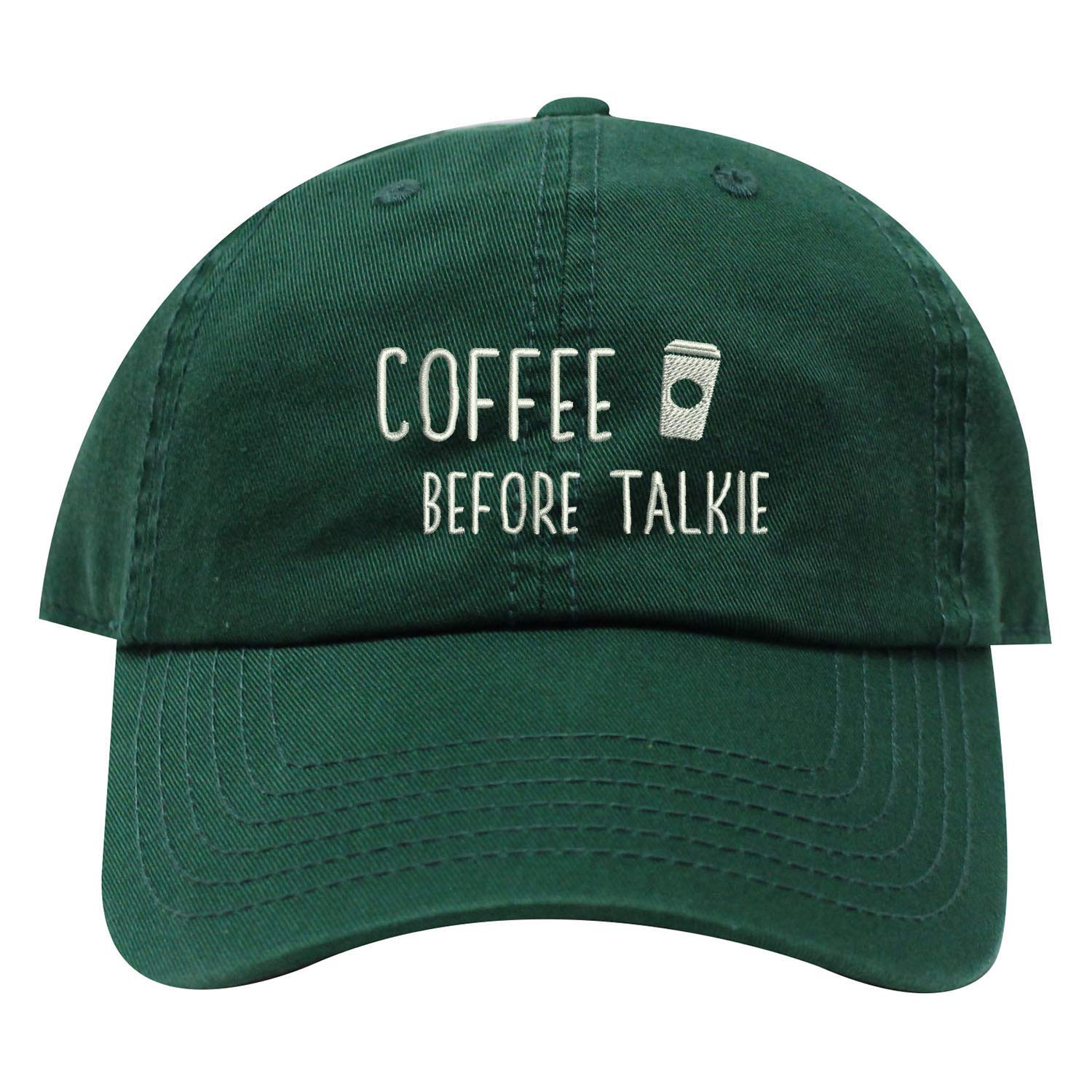 INK STITCH Coffee Before Talkie USA Unstructured Cotton Baseball Cap - 21 Color Options for Men & Women - Perfect for Casual Wear, Outdoor Activities, and Sports Events