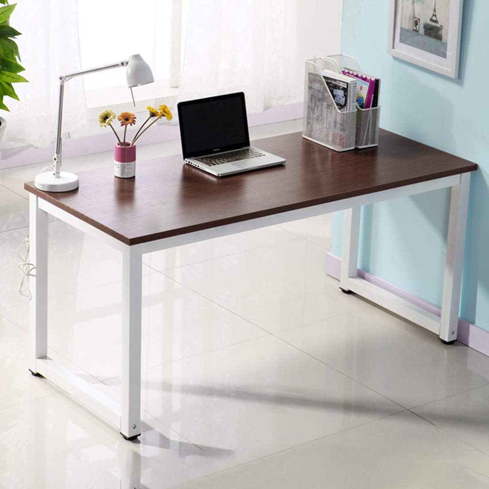 Modern Computer Desk 43 Inch - Sturdy Metal Frame Industrial Office Desk for Home & Workspace | Writing, Study, Gaming & Laptop Workstation | Durable Home Office Furniture for Small Spaces