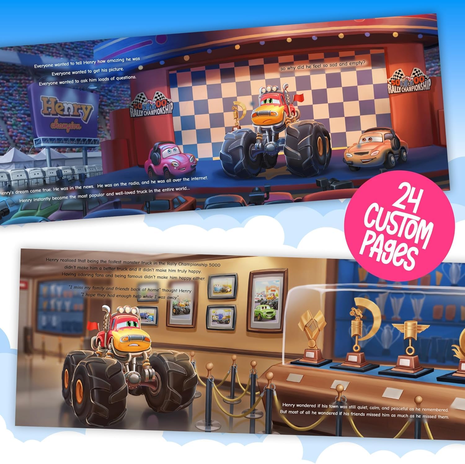 Personalized Monster Truck Story Book for Kids - Custom Children's Book with Name in The Story, 11x8.5 Inch Blue Hardcover | Perfect Birthday Gift, Bedtime Reading & Early Learning Adventure