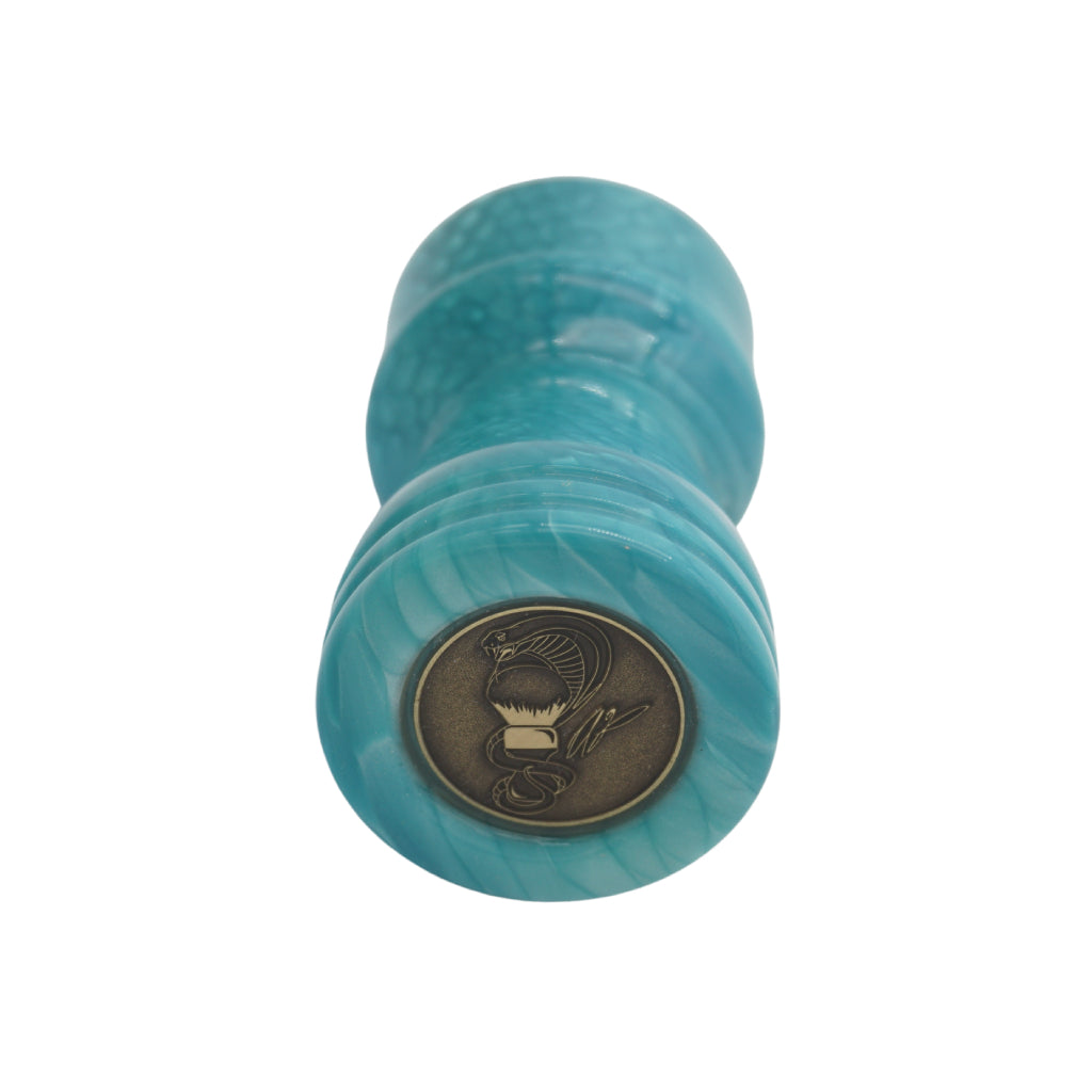 Premium Blue Snakeskin Handcrafted Shaving Brush Handle - Fits 24mm & 26mm Knots - Perfect for Wet Shaving, Grooming Kits & Luxury Bathroom Accessories
