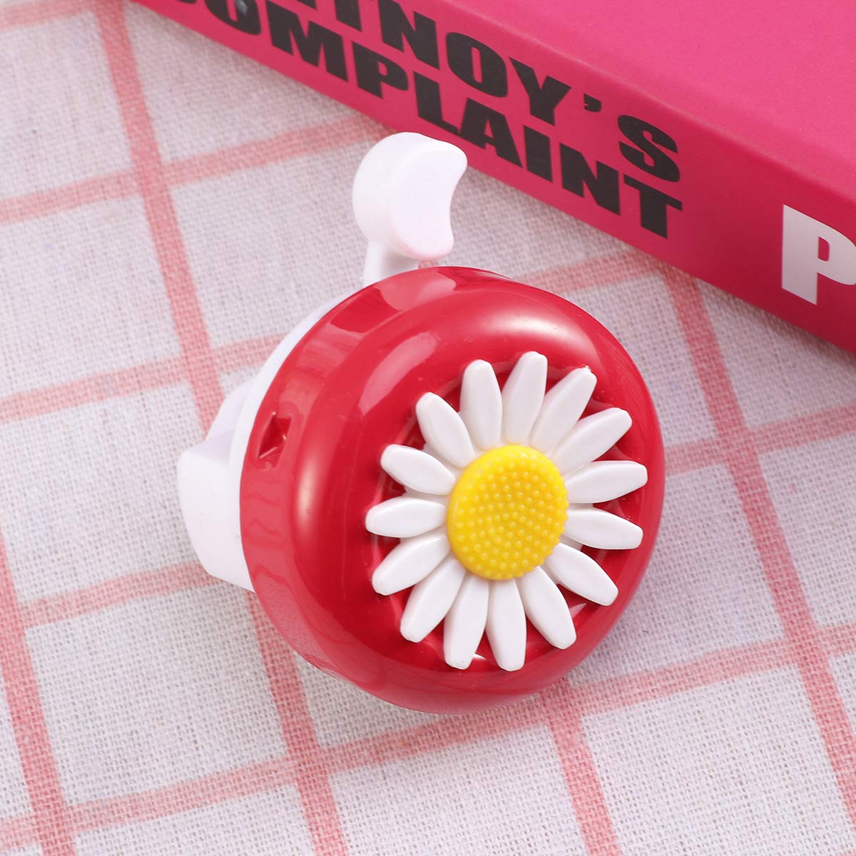 Bicycle Bell - Loud Bike Horn Accessory with Red & White Flower Design - Perfect for Commuting, Cycling Safety & Kids Bikes