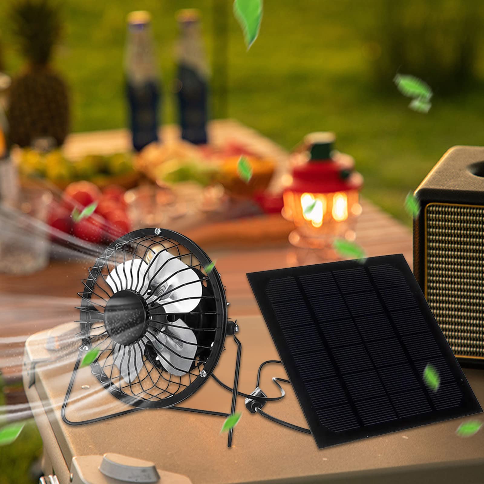 Solar Powered Fan - Portable Mini Ventilator & Exhaust Fan for Greenhouse, RV, Home - Outdoor Ventilation Equipment with USB Phone Charging - Perfect for Camping, Emergency Power Outages & Pet Cooling