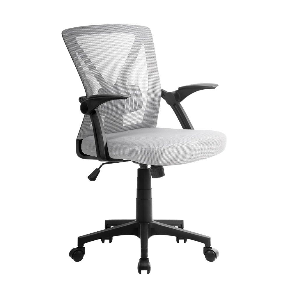 Ergonomic Mesh Office Chair with Mid Back Support - Grey - Perfect for Home Office, Gaming, and Workspace Comfort