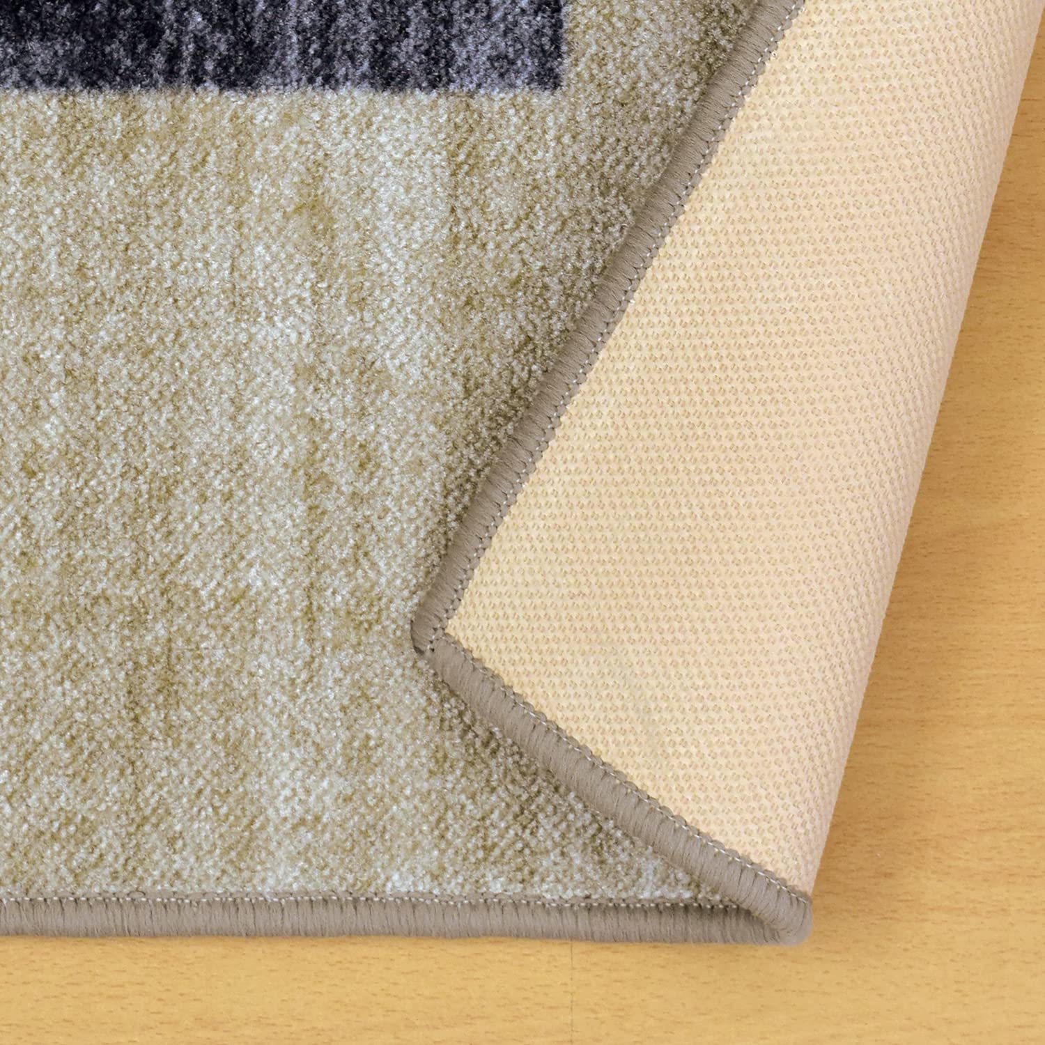Premium Modern Geometric Indoor Area Rug – Washable, Non-Slip Foam Backing – Perfect for Living Room, Bedroom, Office, Kitchen & Dining – Lockwood Collection – 5' x 8' Cream – Adds Elegance to Any Home Decor
