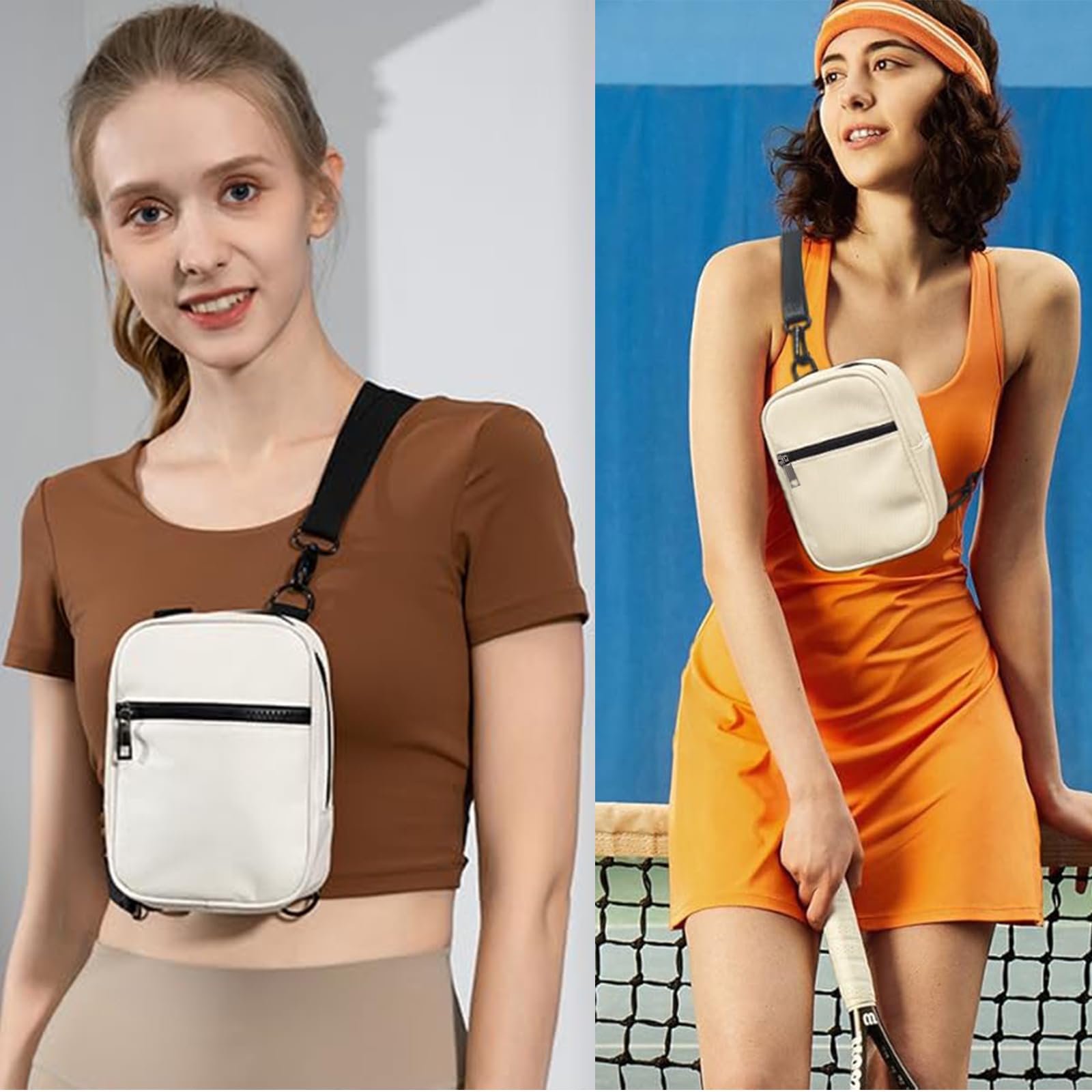 ANPTER Men's Crossbody Bag - Lightweight Small Shoulder Sling Purse with 2 Adjustable Straps, Convertible Multi-Position Design for Daily Use & Outdoor Activities | Perfect for Travel, Work, and Casual Outfits (Beige)