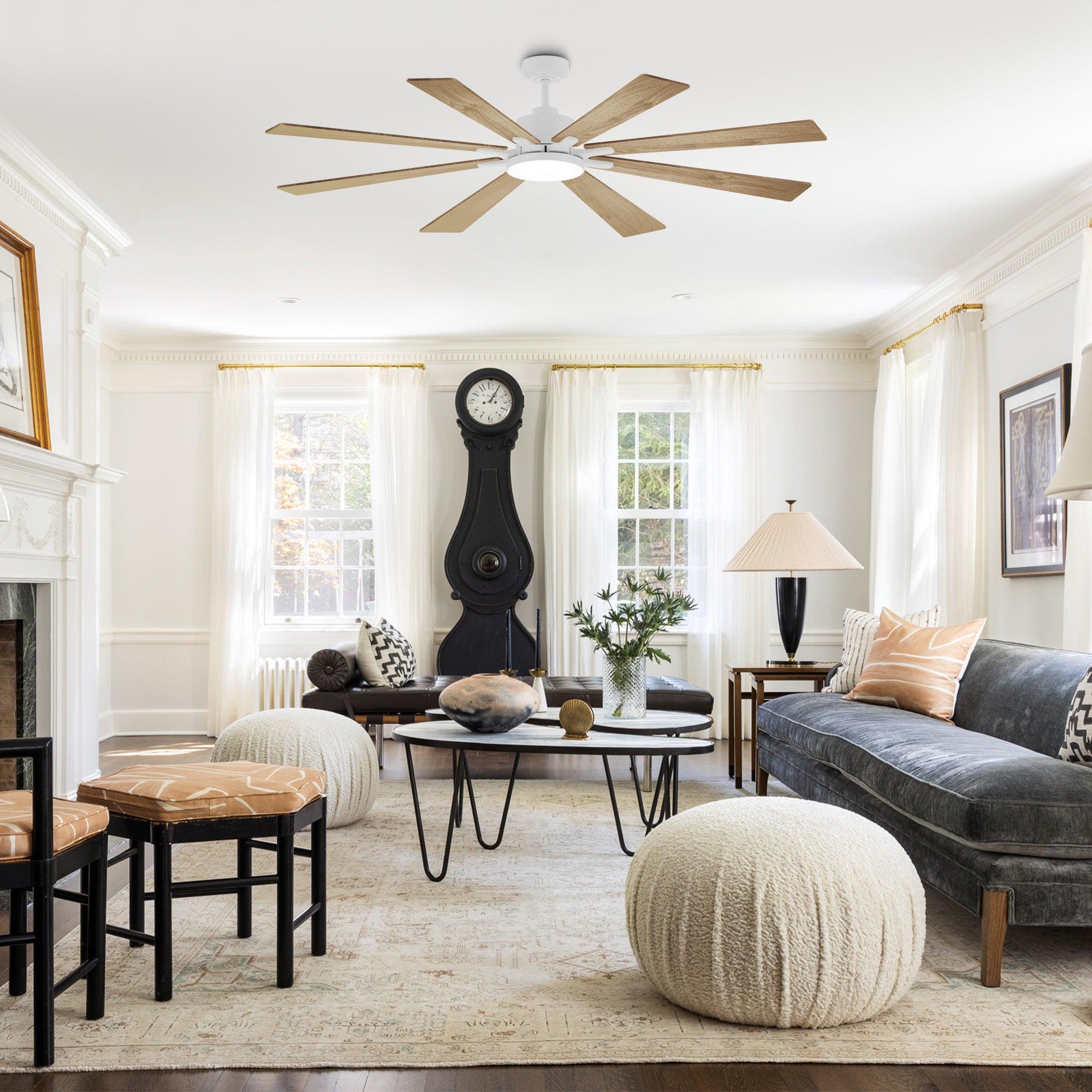 72 Inch Elbe Modern Ceiling Fan with Light Kit & Remote Control - Perfect for Living Room, Bedroom, and Large Spaces