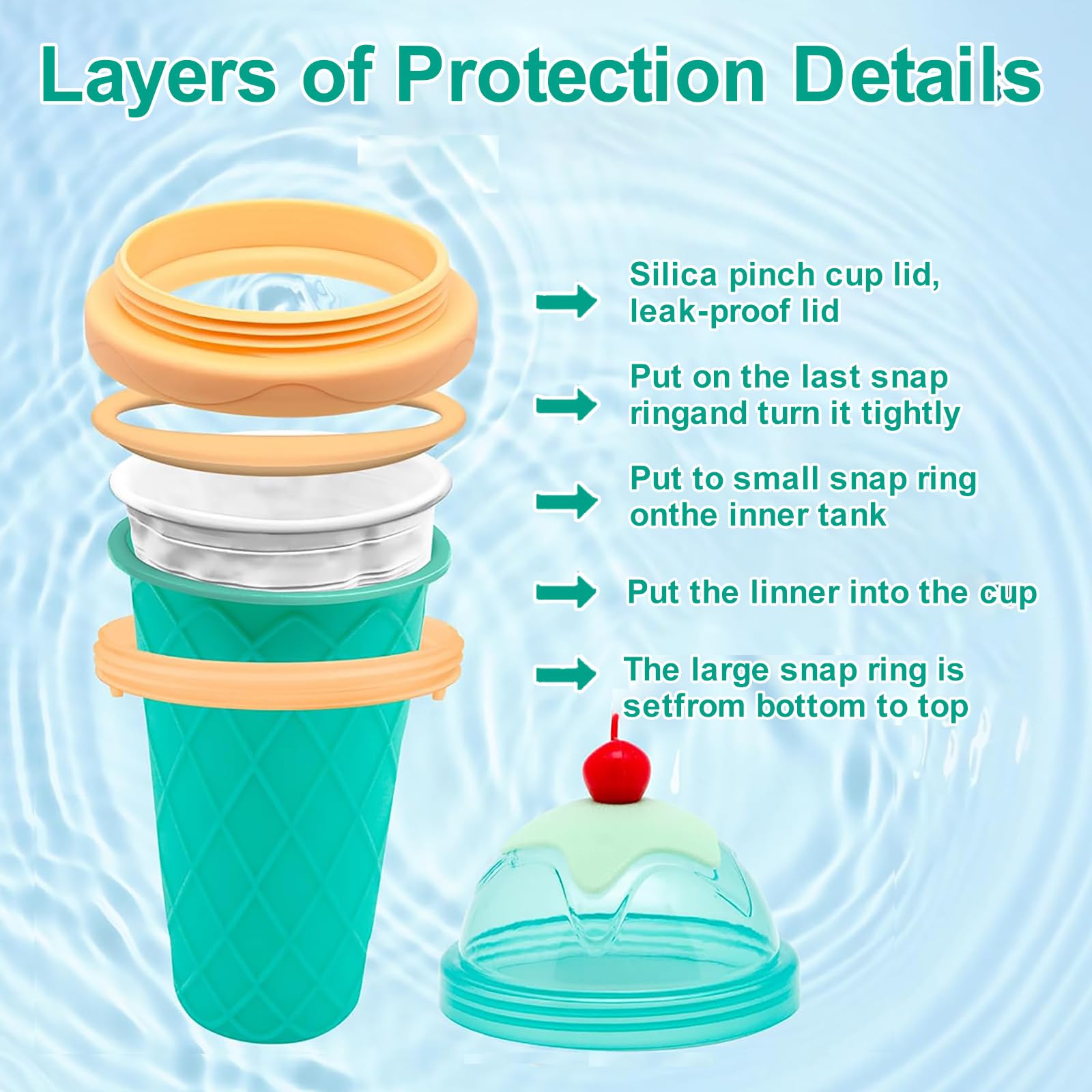 DIY Magic Quick Frozen Smoothies Cup - Portable Slushie Maker for Homemade Milk Shakes & Ice Cream | Double Layer Squeeze Slushy Cup | Perfect Birthday Gift for Kids, Friends & Family | Great for Summer Parties, Picnics & Home Treats
