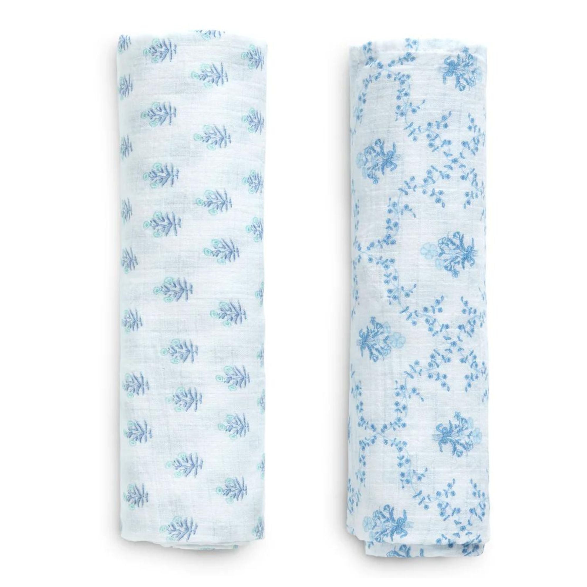100% Cotton Muslin Baby Receiving Blankets - Soft & Breathable Swaddle Blankets for Newborns - 2 Pack Set - Perfect for Swaddling, Nursing & Stroller Use