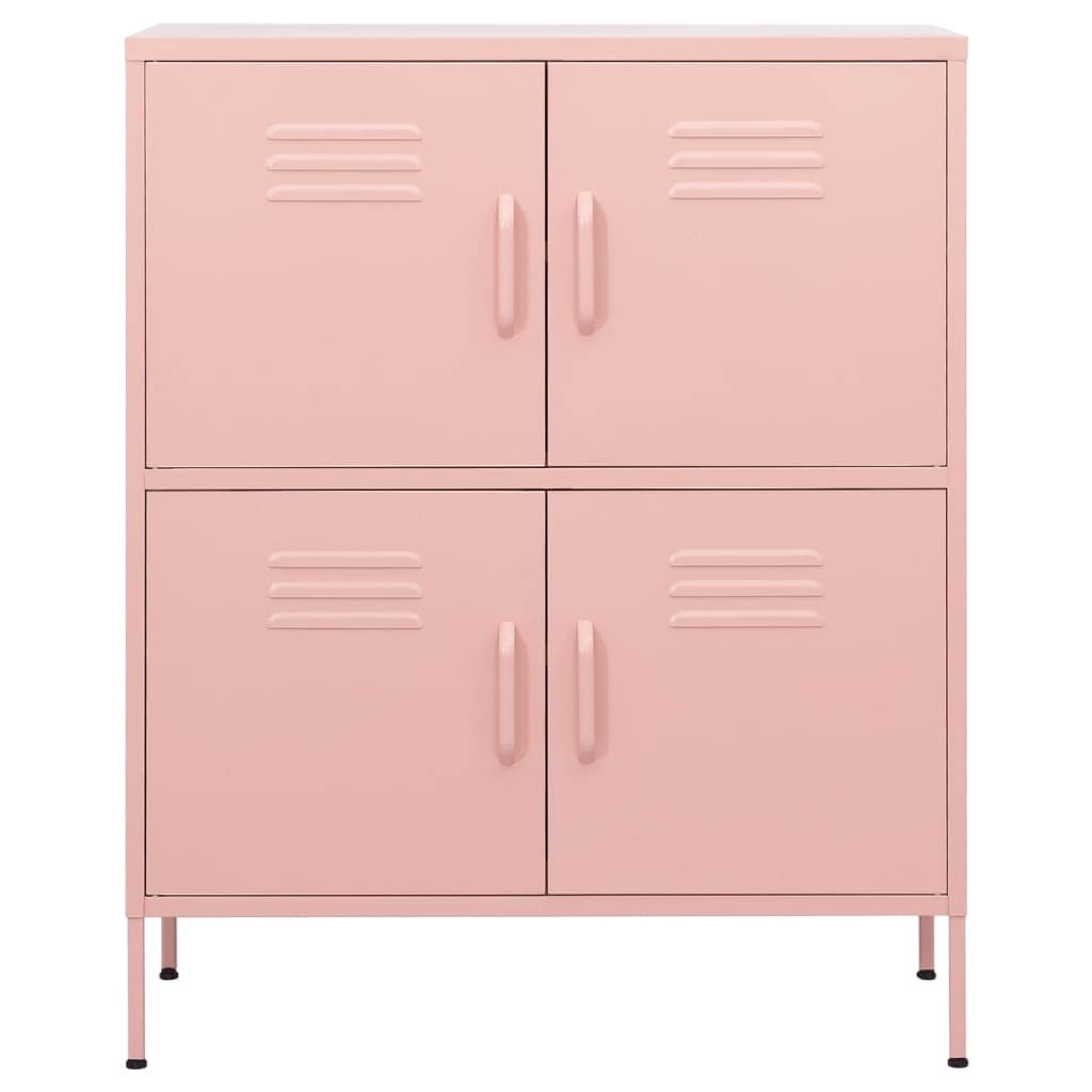 FAMIROSA 4-Door Steel Storage Cabinet with Adjustable Shelves - 31.5