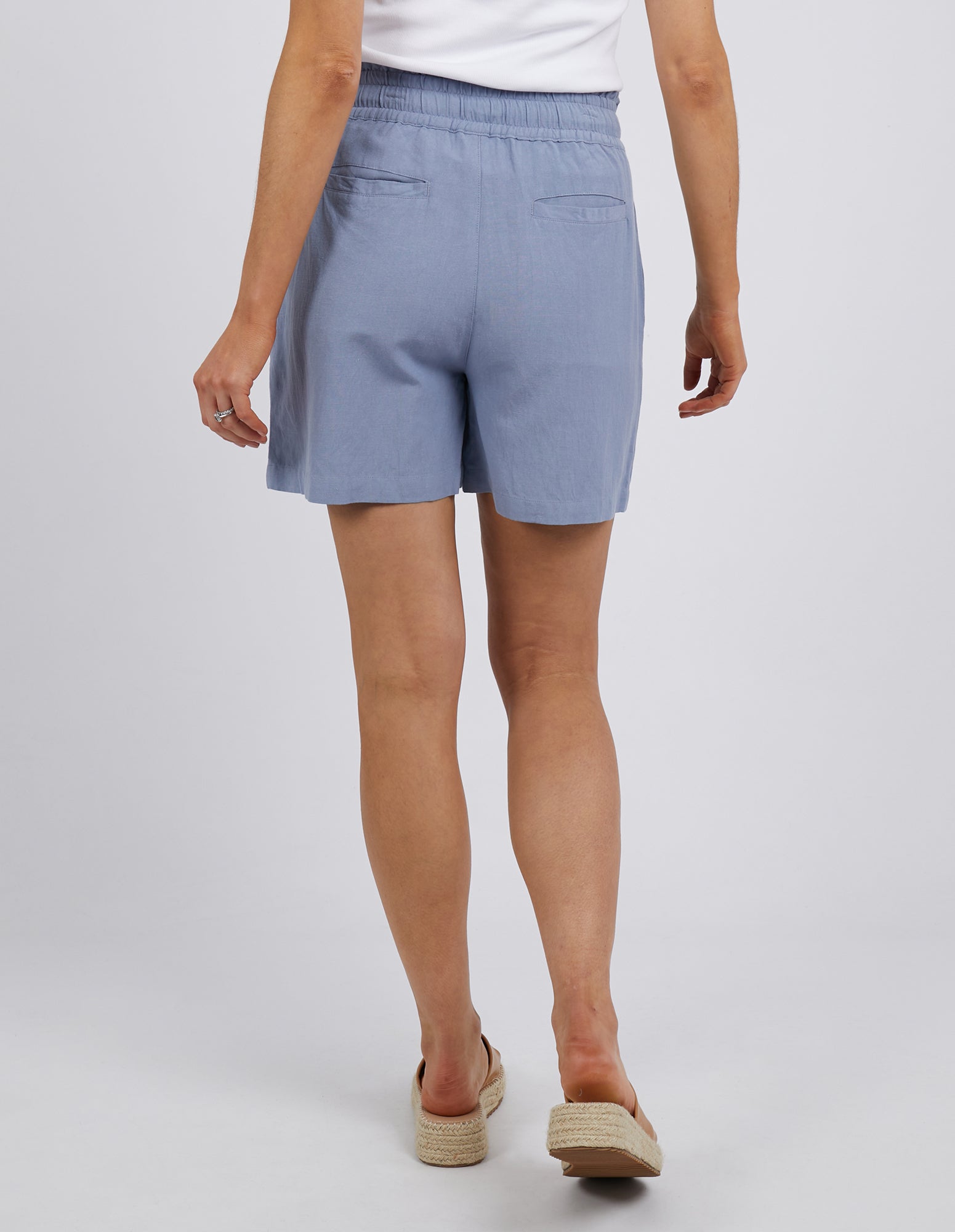 Elm Sadie Women's High Waisted Denim Shorts - Ocean Blue | Comfortable & Stylish for Summer Outfits, Beach Vacations & Casual Wear